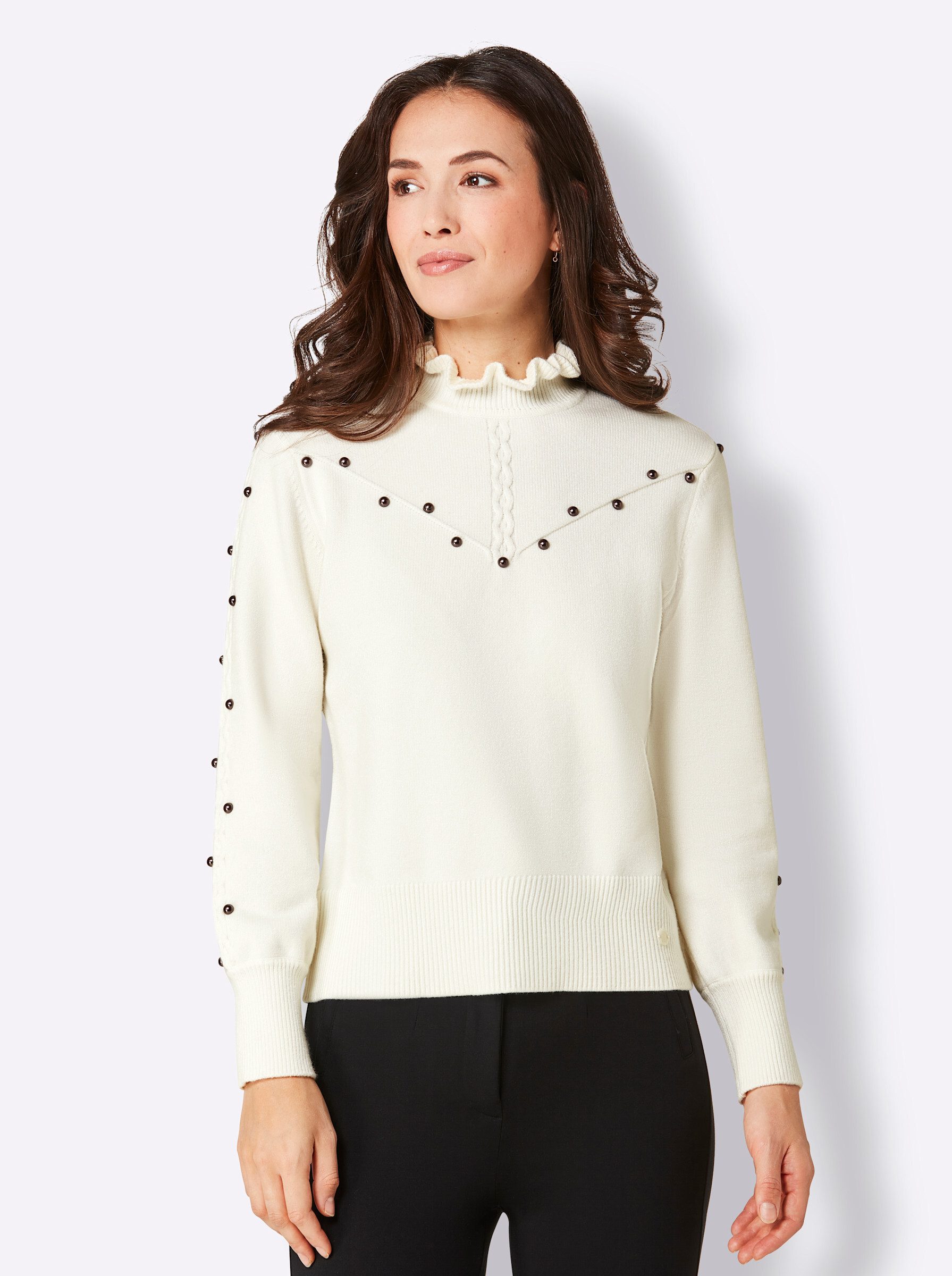 creation L Strickpullover Stehkragenpullover . günstig online kaufen