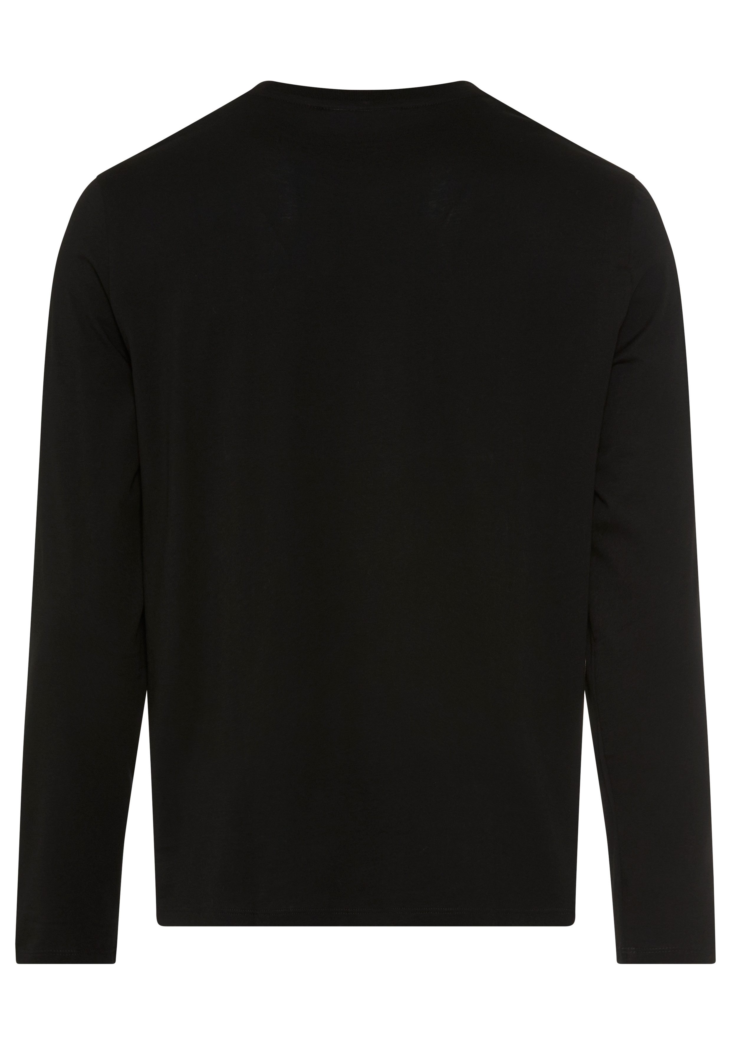 Lacoste Langarmshirt Rundhalsausschnitt, reine Baumwolle, Regular Fit