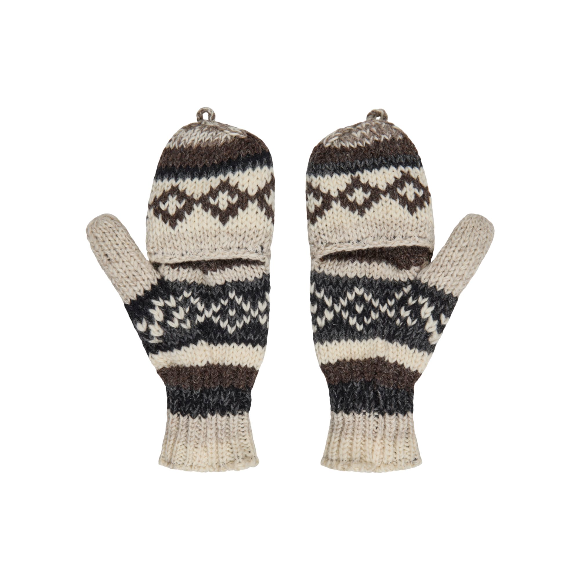 THC Natural Line Strickhandschuhe THC Klapphandschuhe 888 (1-St., 1 Paar) abklappbare Fingerspitzen