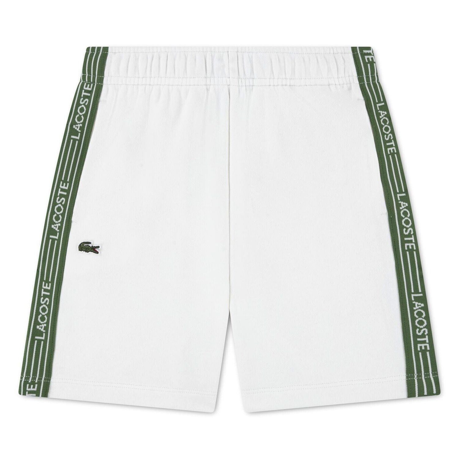 Lacoste Shorts Lacoste Kinder Shorts mit Logo-Seitenstreifen in Weiß