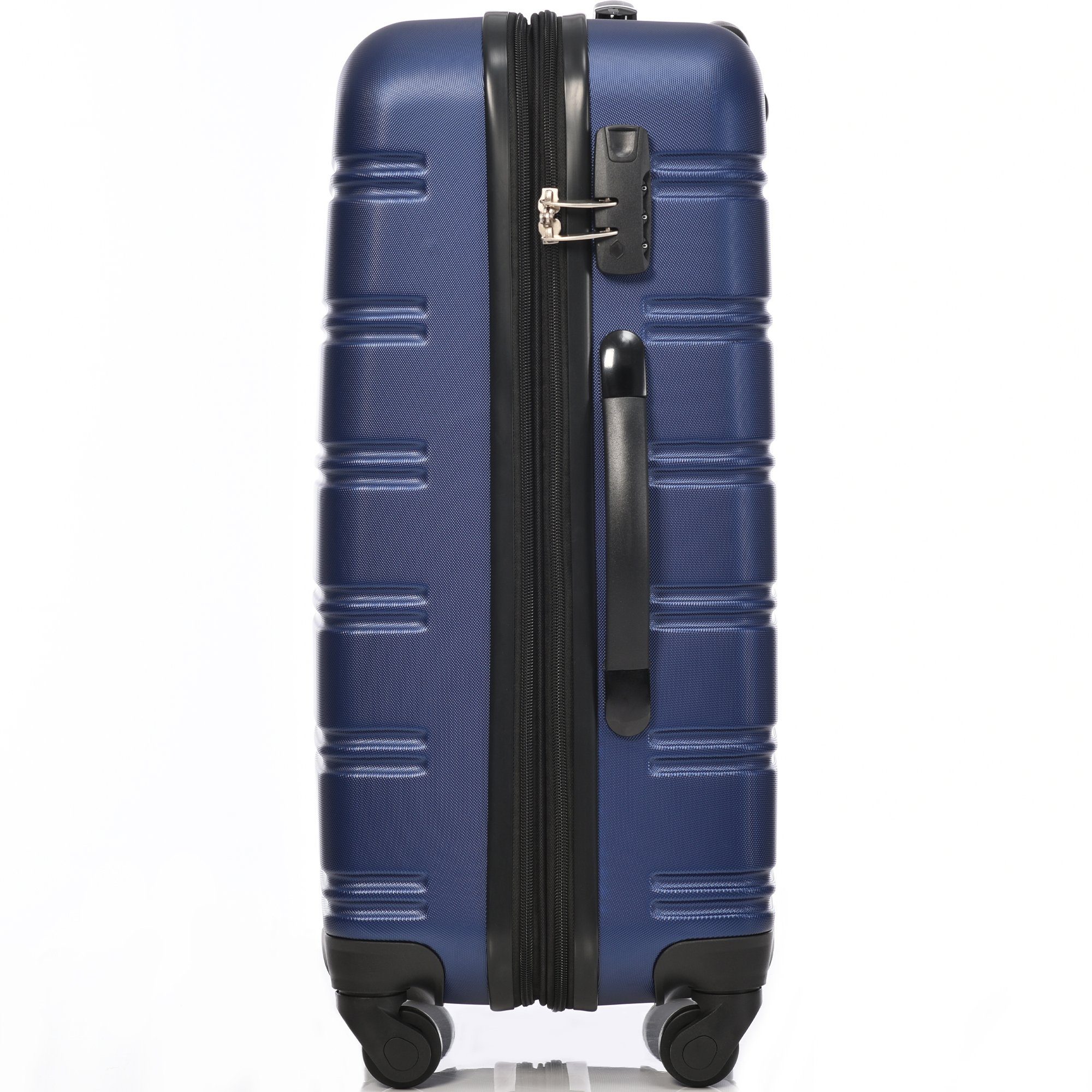 schwarz/blau ABS Rollen Odikalo Handgepäck Reisekoffer Kofferset Rollkoffer Hartschale 4