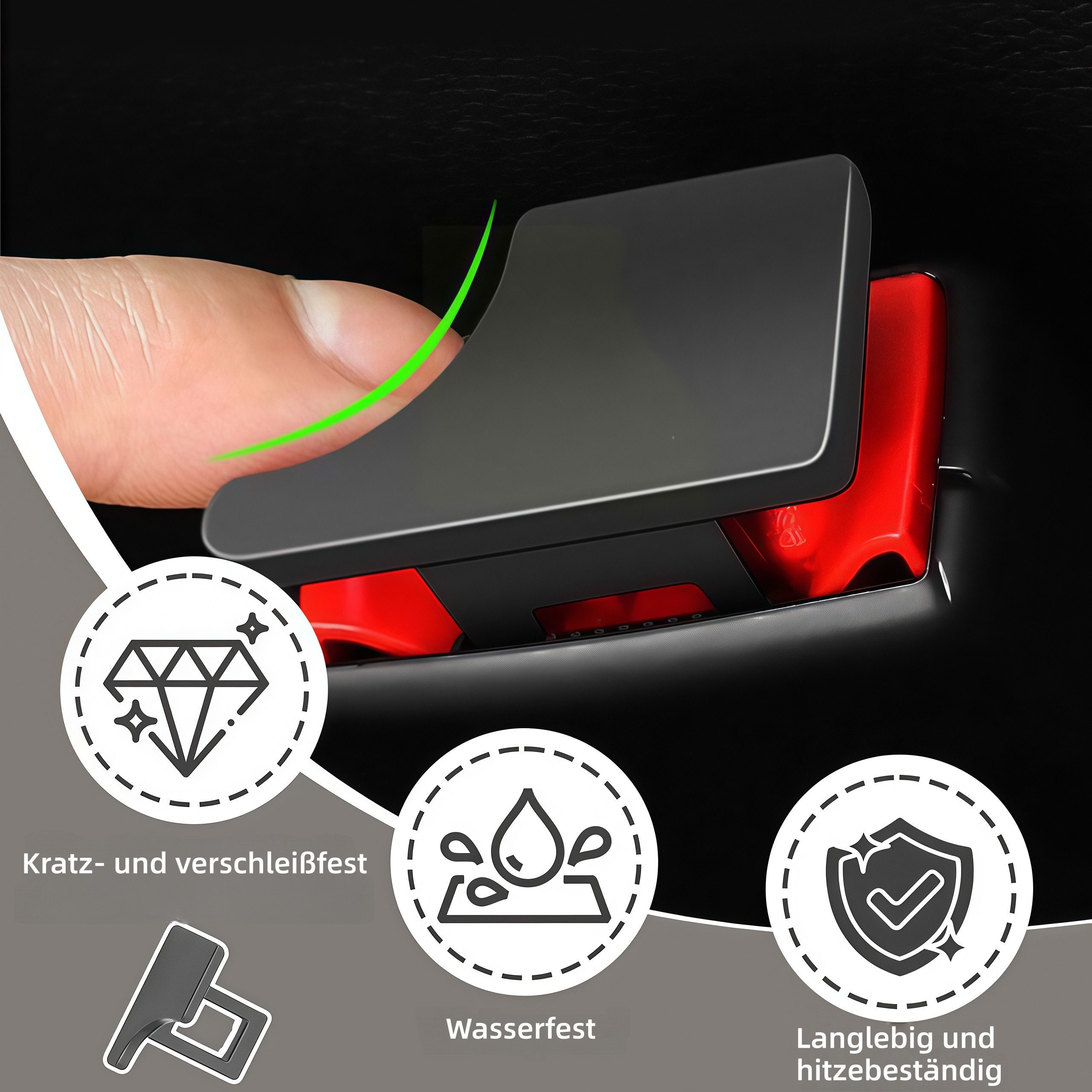 FOUORTUNATE-BEE 4-teiliges Autozubehör – passend für die meisten Fahrzeuge Gurtstecker (4-tlg), Praktisches Set für Auto-Innenraum und Fahrzeugdekoration