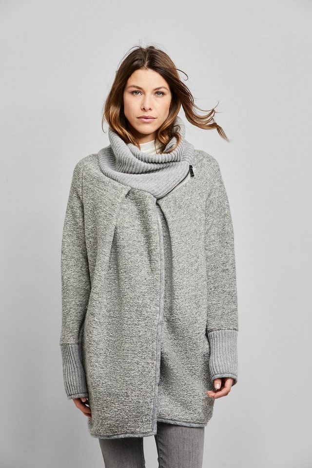 bugatti Langjacke mit hohem kuscheligen Strickkragen