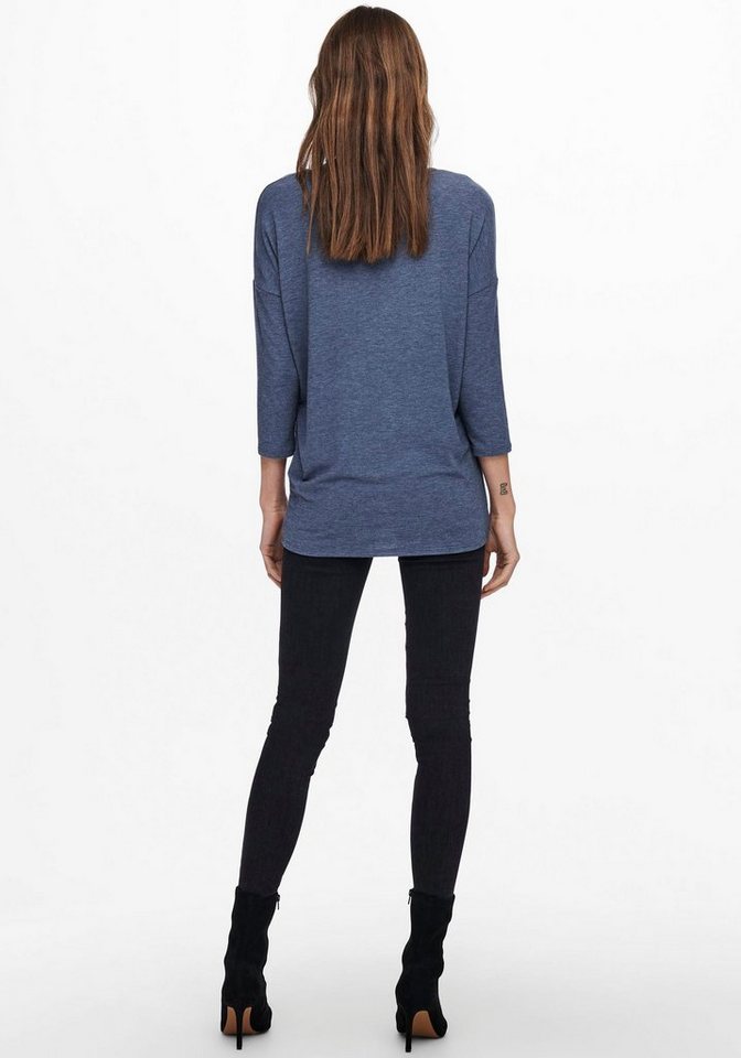 und überschnittene lässiger Oversize-Form, 3/4-Arm-Shirt Rundhalsausschnitt 3/4 JRS TOP ONLY ONLGLAMOUR in Schultern