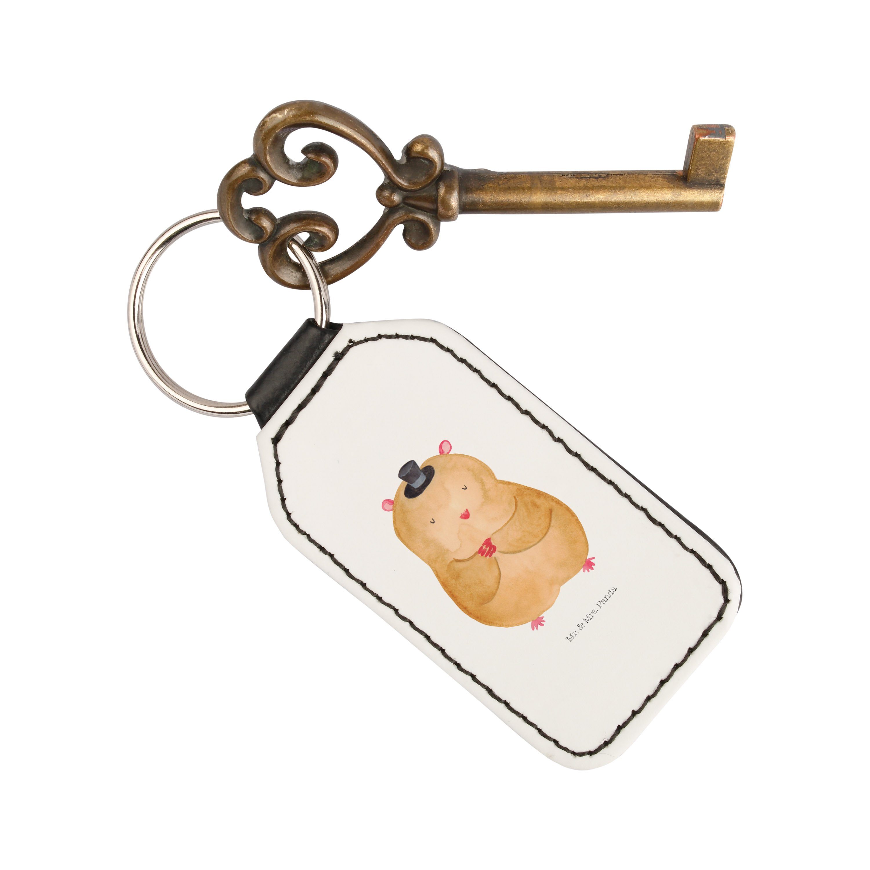 Schlüsselanhänger & - Hamster - Mrs. Weiß Tiere, Geschenk, Panda Taschenanhänger, Hut Mr. (1-tlg) Laune mit Gute