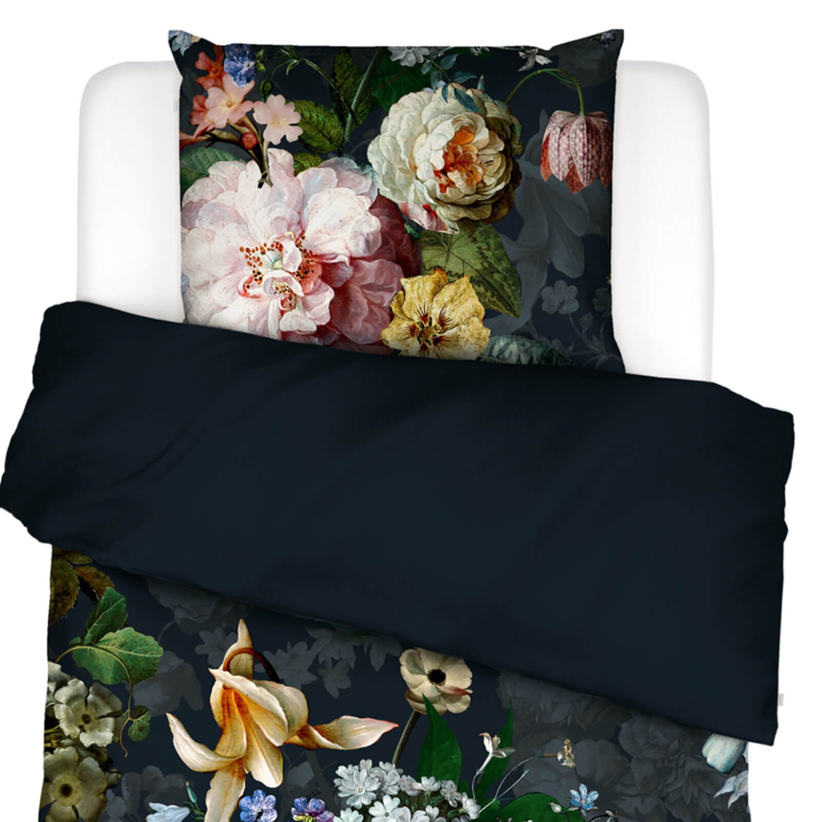 Essenza Bettwäsche Fleurel Indigo Blue, Baumwolle, 2 teilig, Floral, Flanel günstig online kaufen