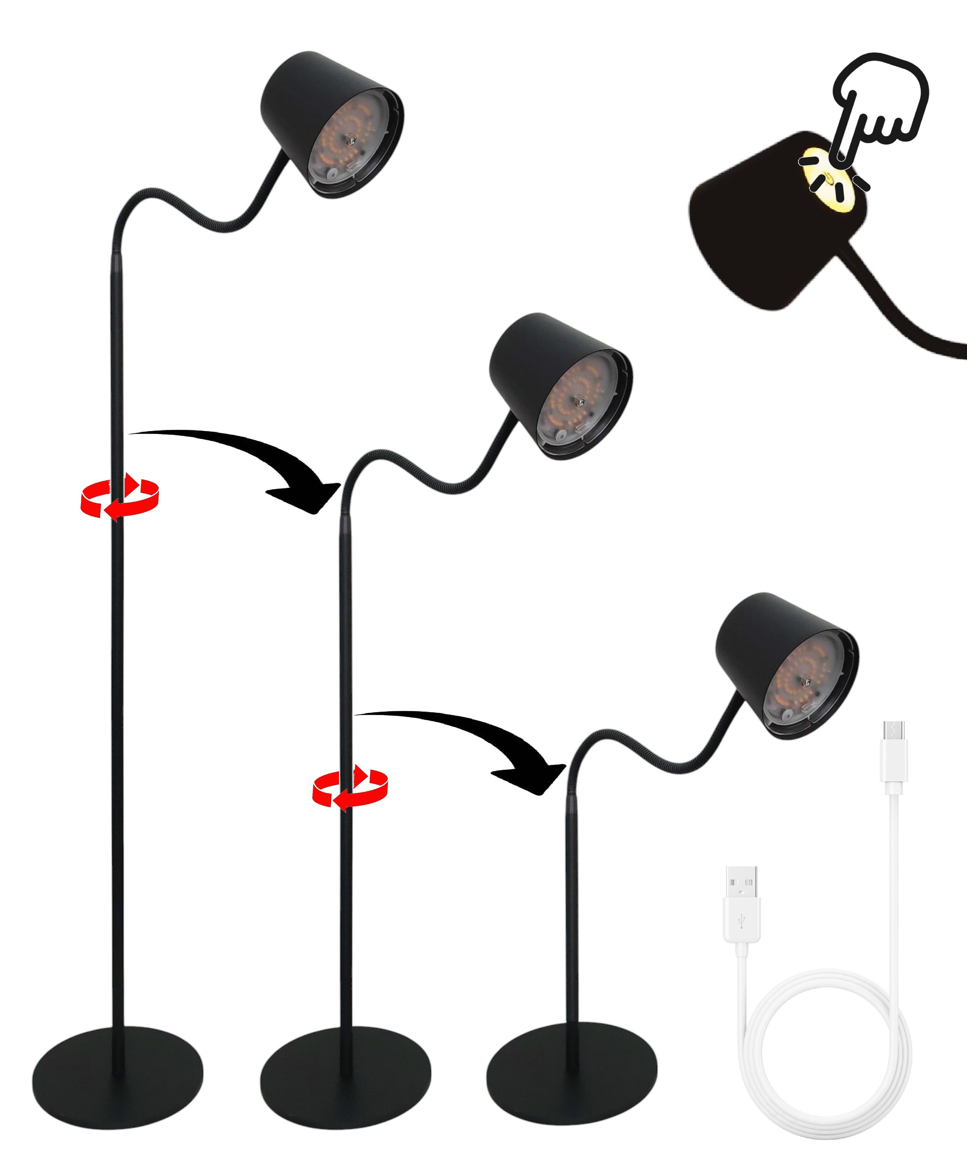 TRANGO LED Stehlampe, 1502A Schwarz-Anthrazit – günstig online kaufen