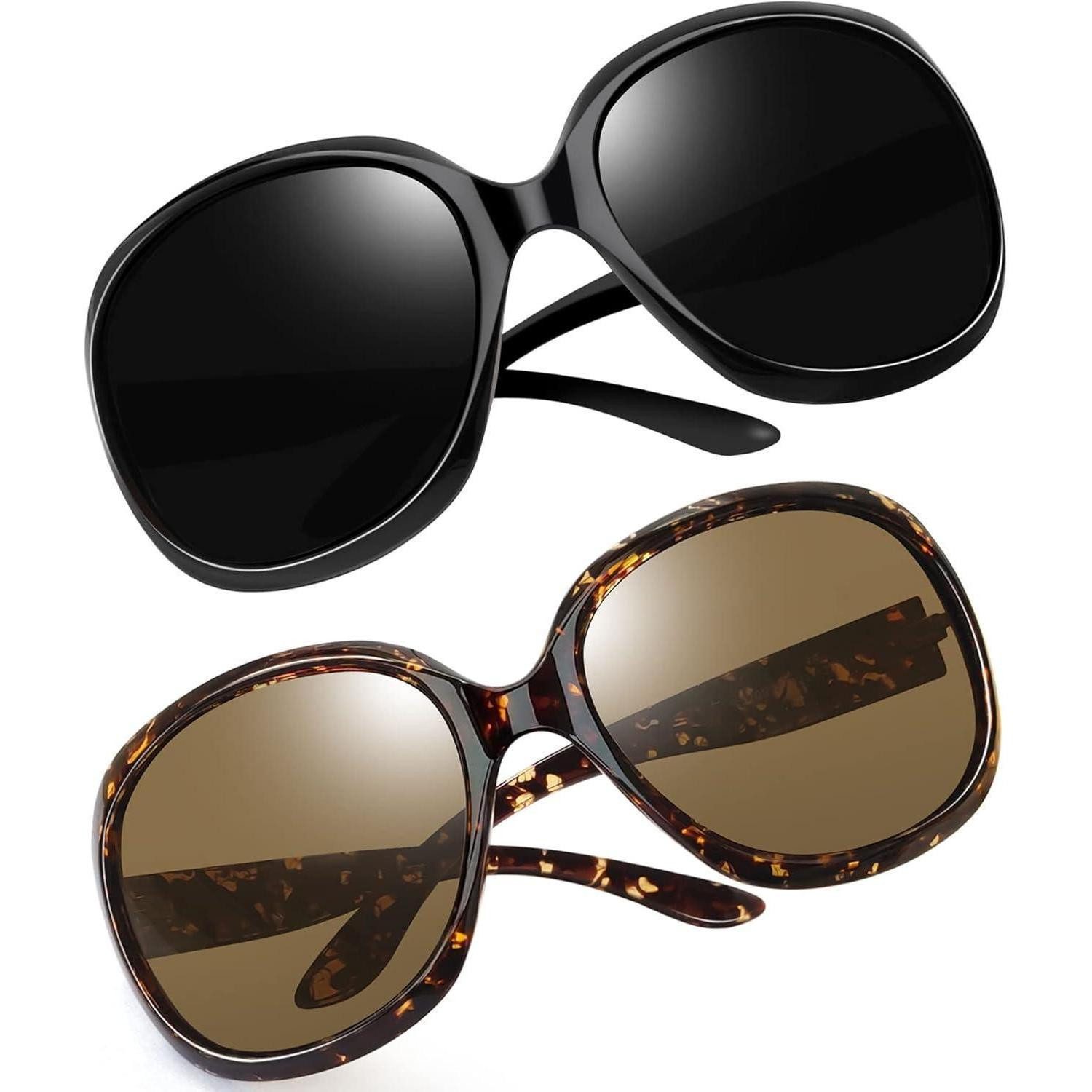 LuxusKollektion Sonnenbrille Sonnenbrille Damen B58-schwarz und Kristall Leopard Wie die Bilder