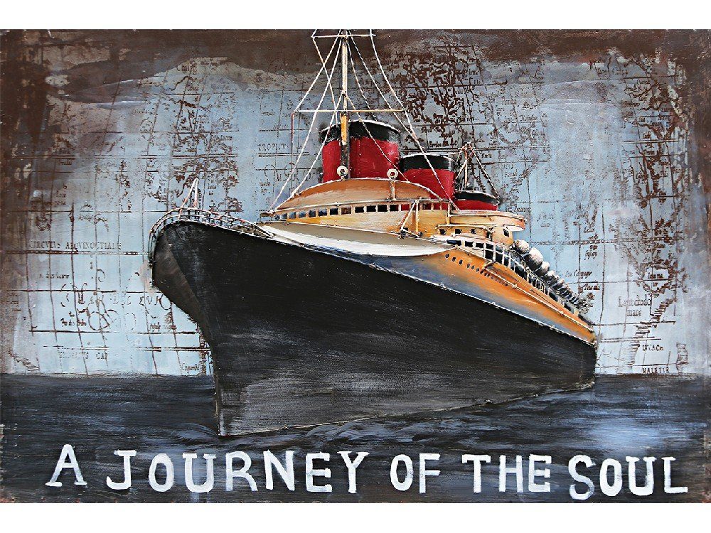 IDYL Metallbild mit 3D-Effekt - Ozeanriese A Jouney of the Soul, 80 x 120 x 7 cm