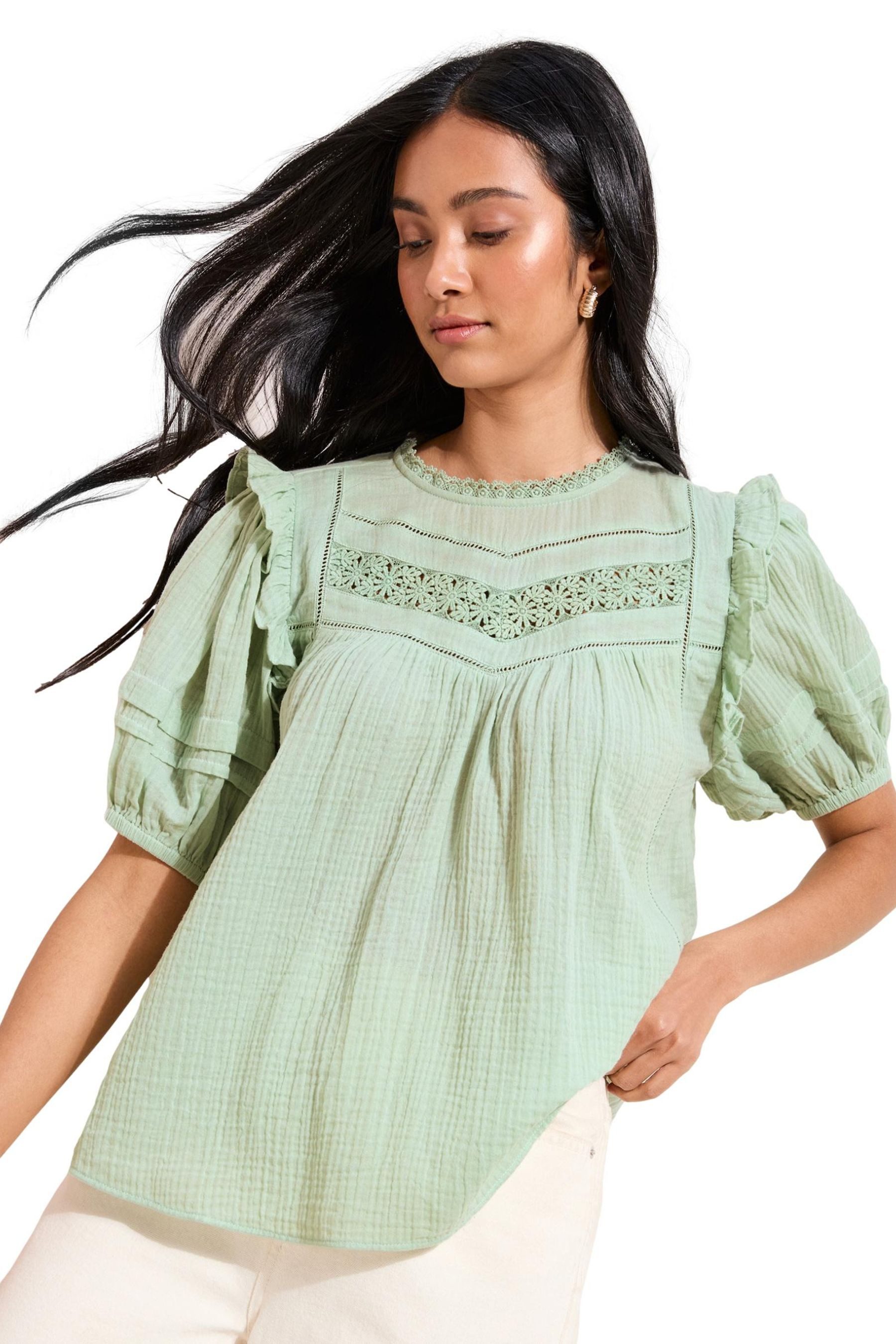 Friends Like These Kurzarmbluse Friends Like These Kurzarm-Bluse mit Struktur (1-tlg)