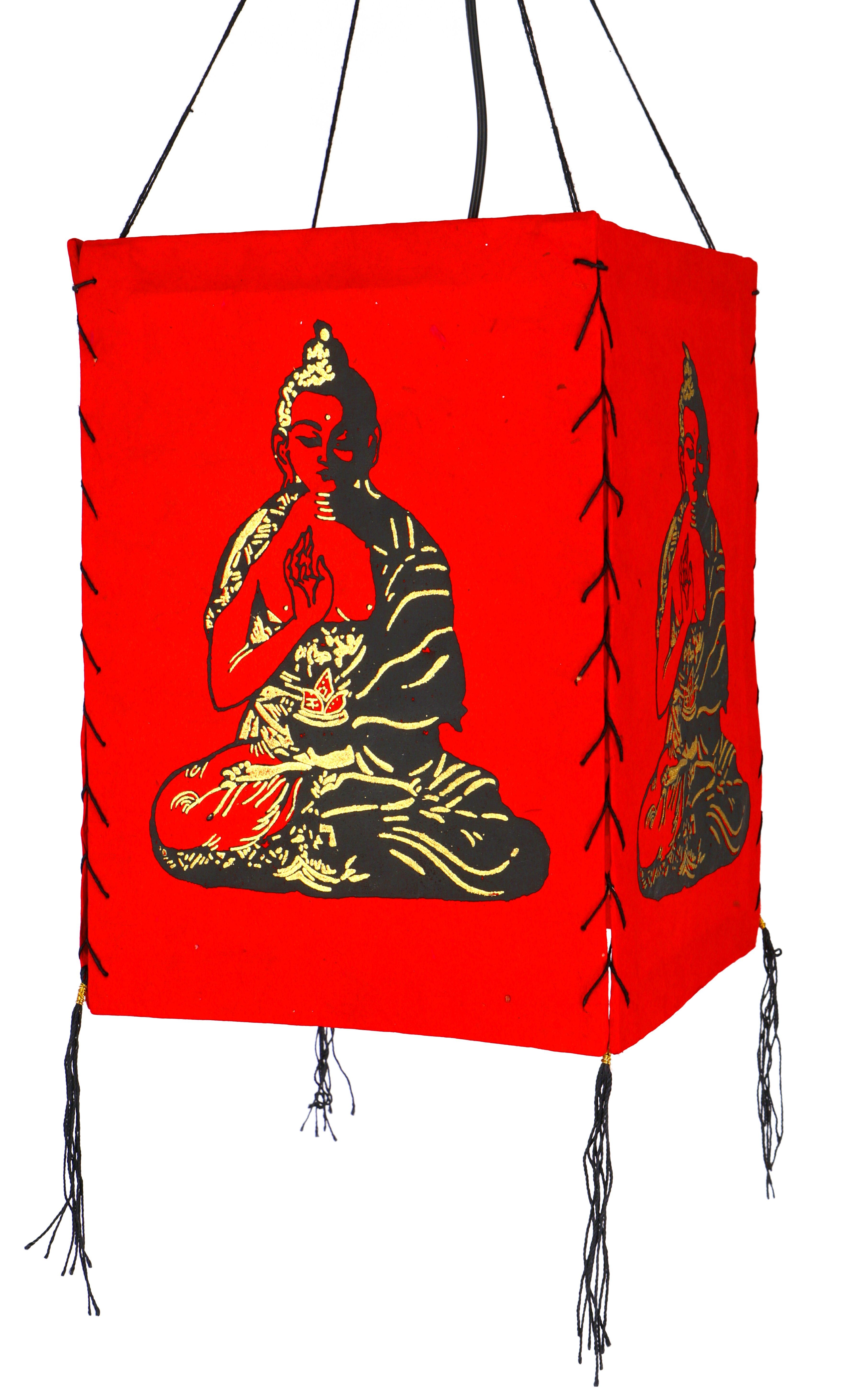 Deckenleuchte.., Deckenleuchten Buddha Papier nicht Lampenschirm, rot Hänge Guru-Shop Lokta 1 inklusive Leuchtmittel