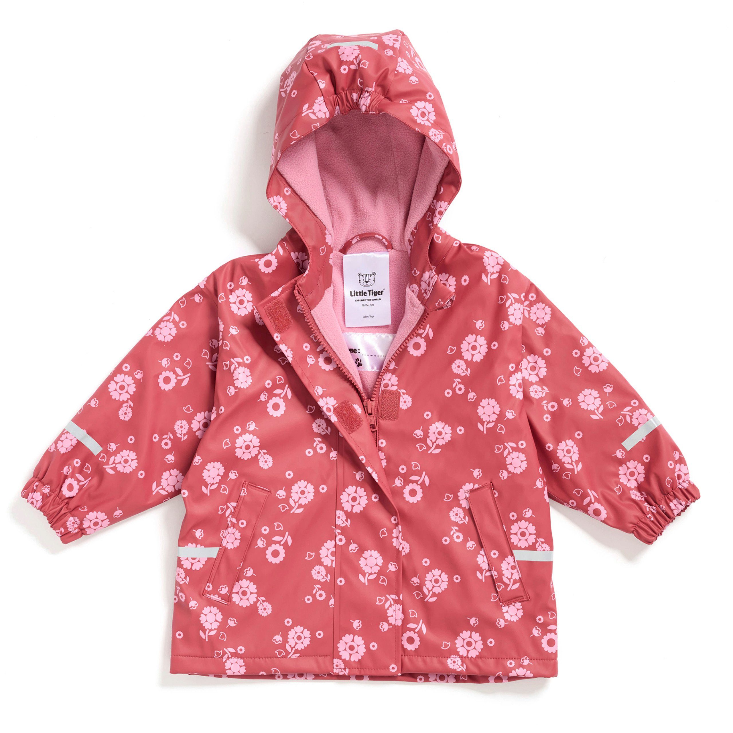 Little Tiger® Regen- und Matschjacke Regenjacke für Kinder, mit Fleece gefüttert, winddicht, wasserdicht Öko-Tex, Kapuze, Kinder Matschjacke für Jungen und Mädchen