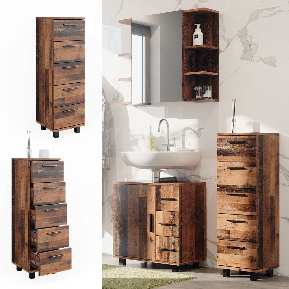 Vicco Midischrank Ilias, Eiche rustikal, 30 günstig online kaufen