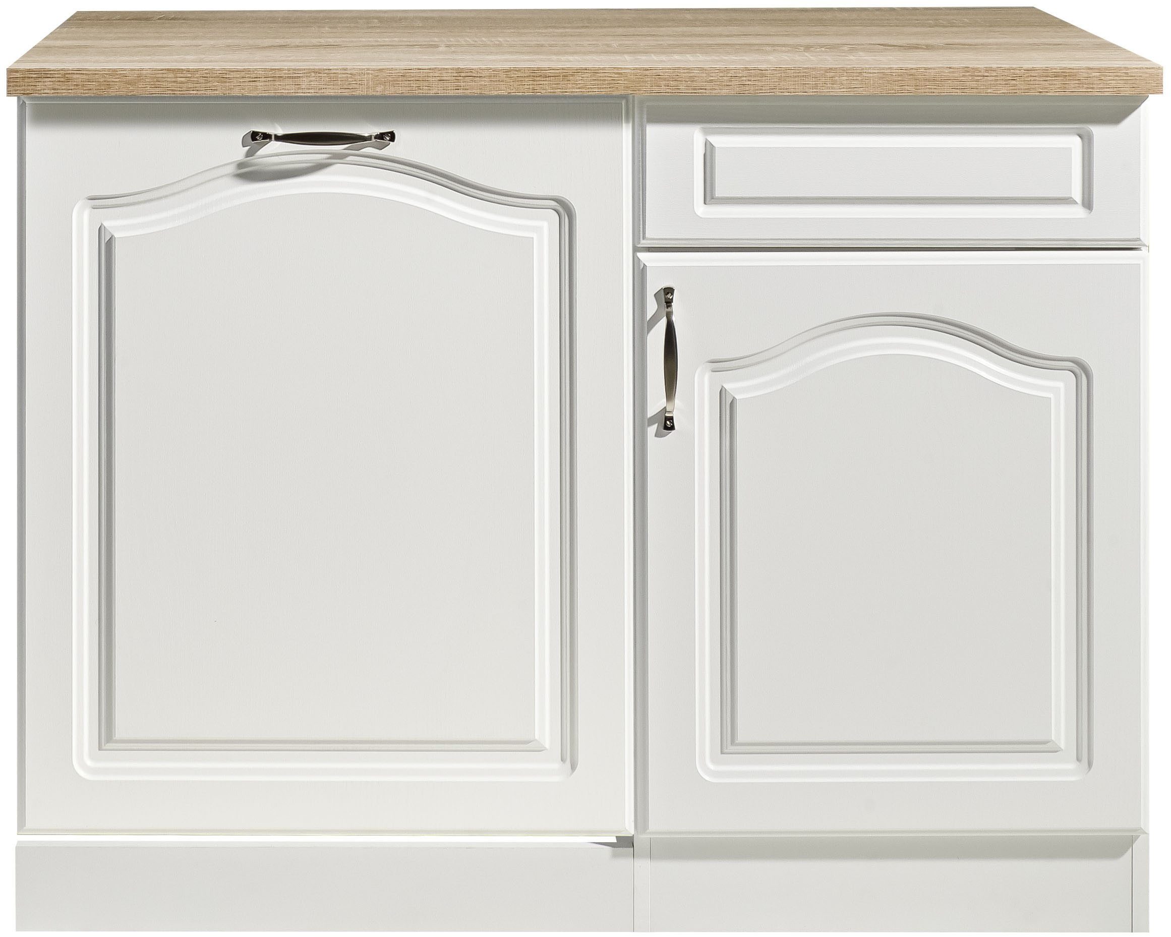 wiho Küchen Spülenschrank Linz 110 cm breit, Tür & Sockel für Geschirrspüler, in Landhaus-Optik – Bild 2 von 5