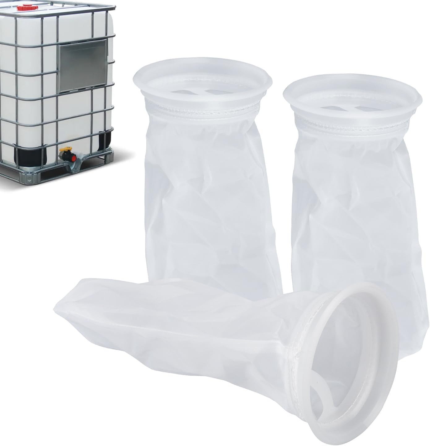 FELIXLEO Regentonnenfüllautomat 3 teiliges Nylon IBC Filterset für 1000 Liter Tanks
