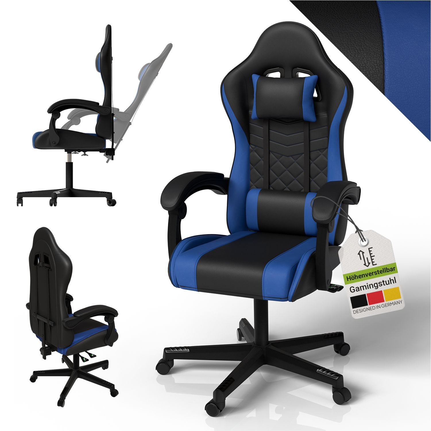 Juskys Gaming-Stuhl HyperSeat, Verstellbare Rückenlehne, robuste günstig online kaufen