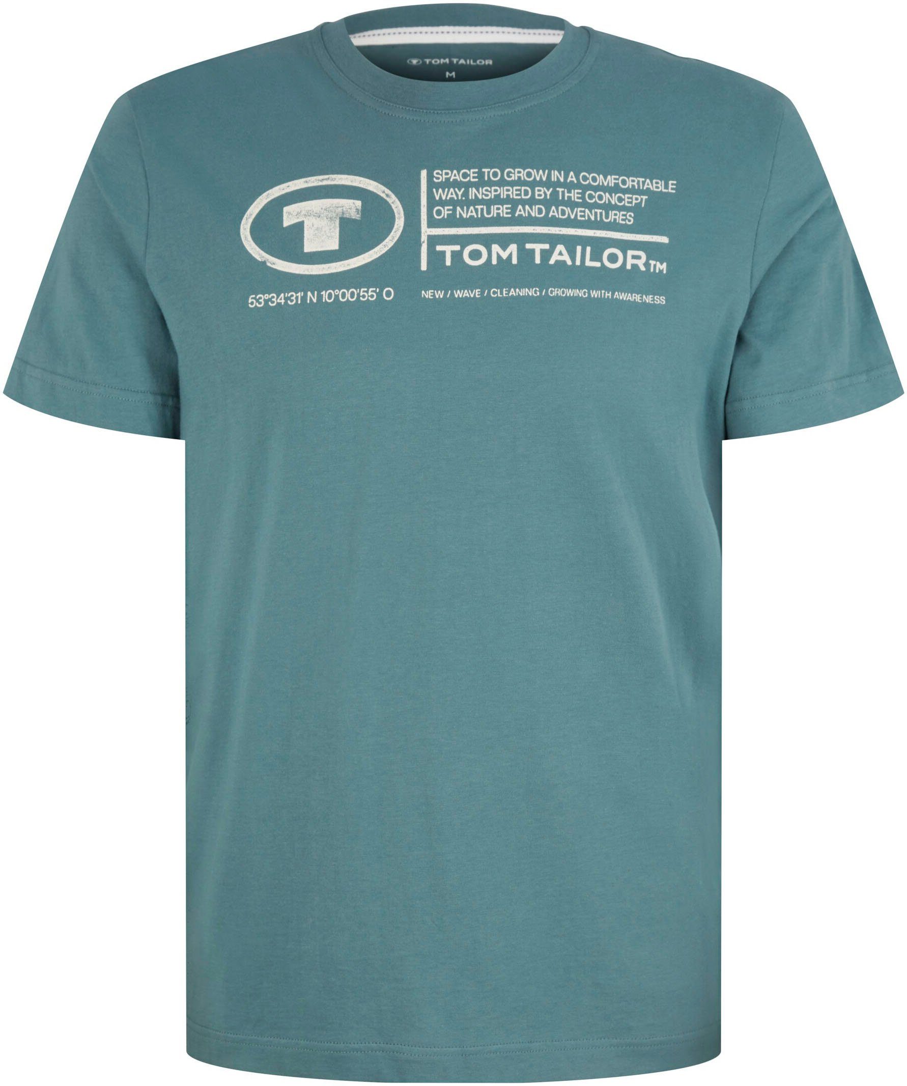 Print-Shirt Tailor TOM TAILOR T-Shirt Frontprint deep Herren bluis Tom