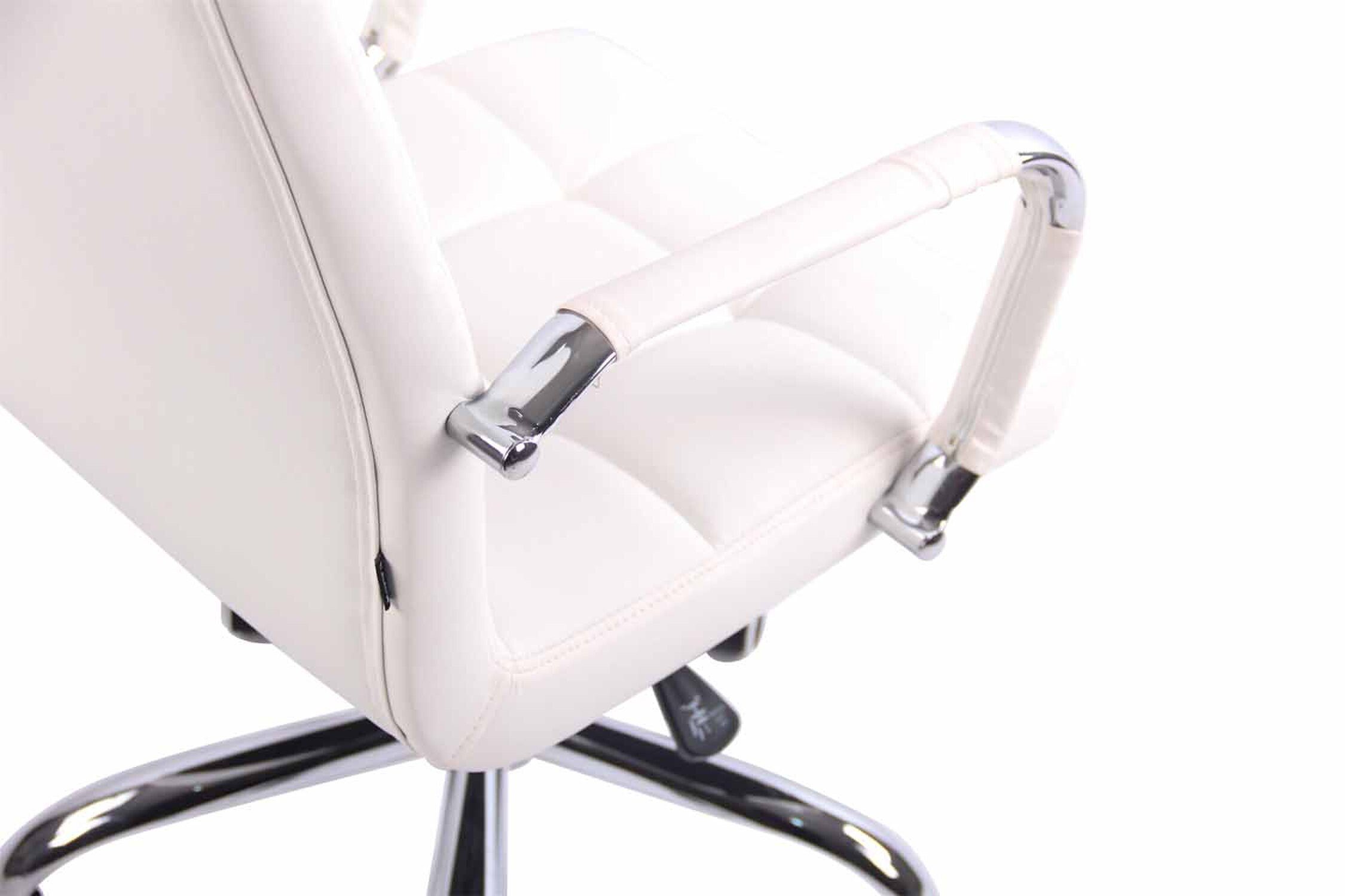 Sitzfläche: mit und bequemer drehbar Bürostuhl TPFLiving 360° - Drehstuhl, Deal - Metall weiß Bürostuhl XXL), chrom Gestell: Kunstleder Chefsessel, (Schreibtischstuhl, höhenverstellbar Rückenlehne
