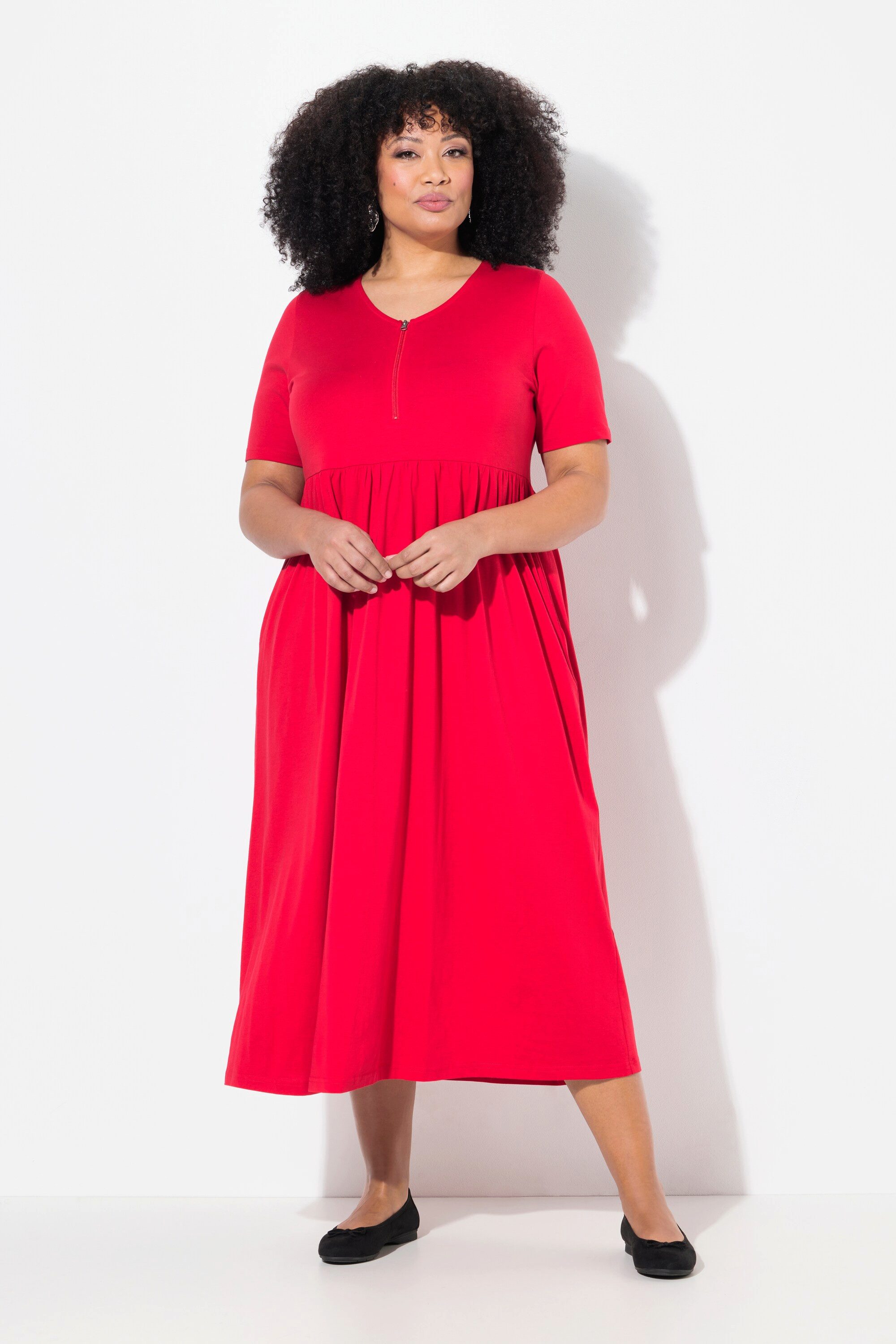 Ulla Popken Maxikleid Maxikleid A-Linie Zipper günstig online kaufen