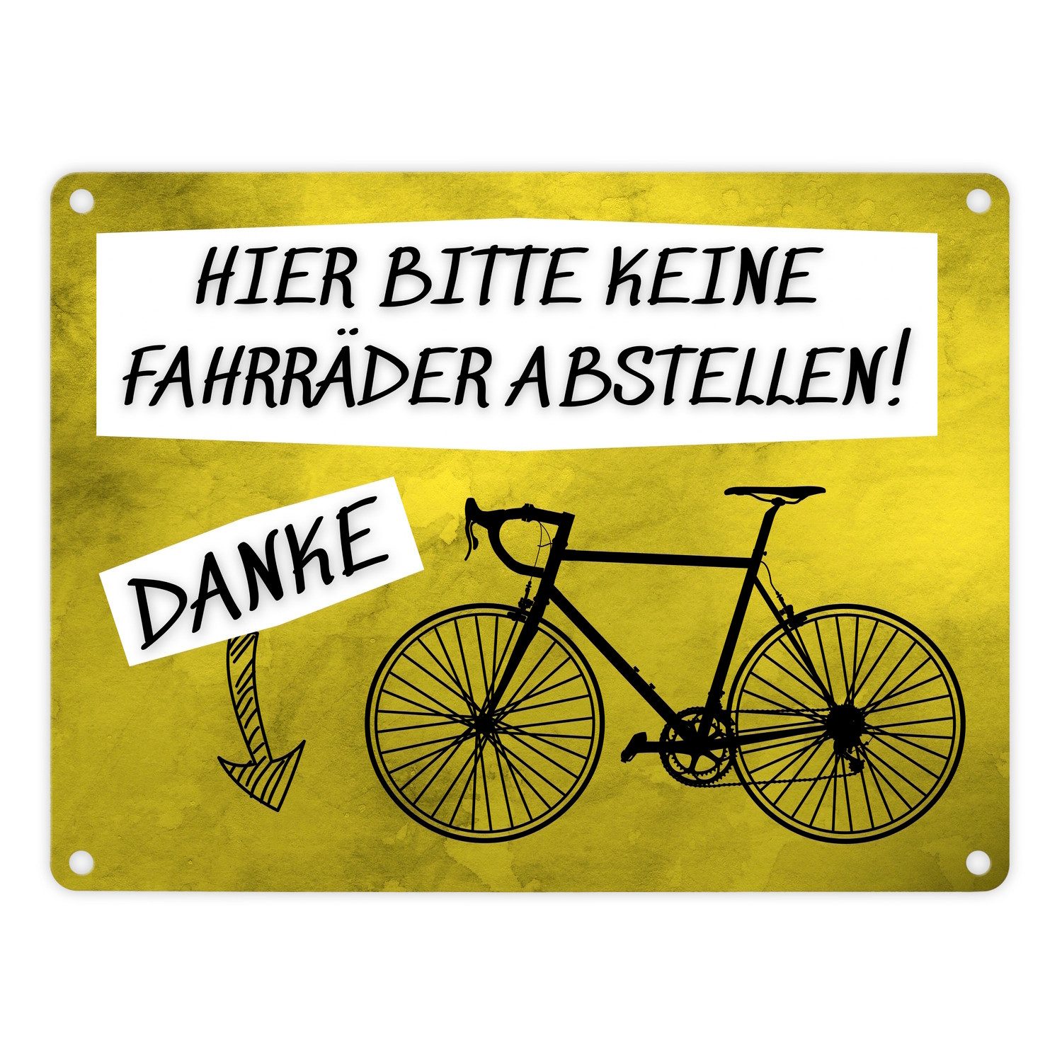 Metallschild Hinweisschild Metallschild in 15x20 cm mit Spruch Hier keine