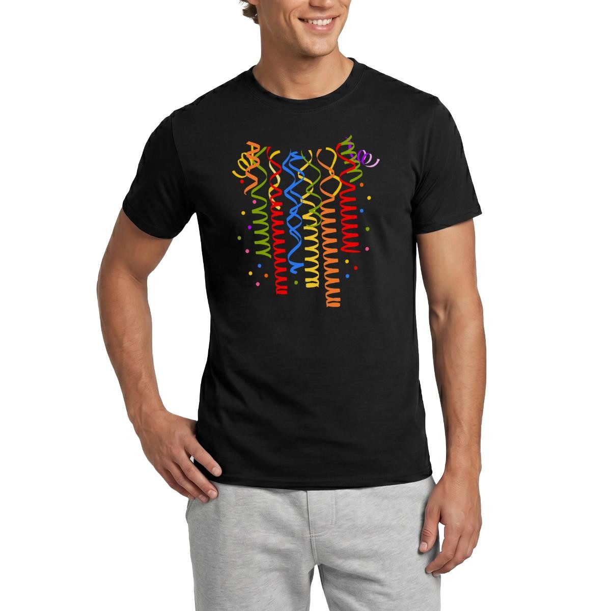 T-Shirt Karneval Konfetti Luftschlangen Outfit Männer T-Shirt