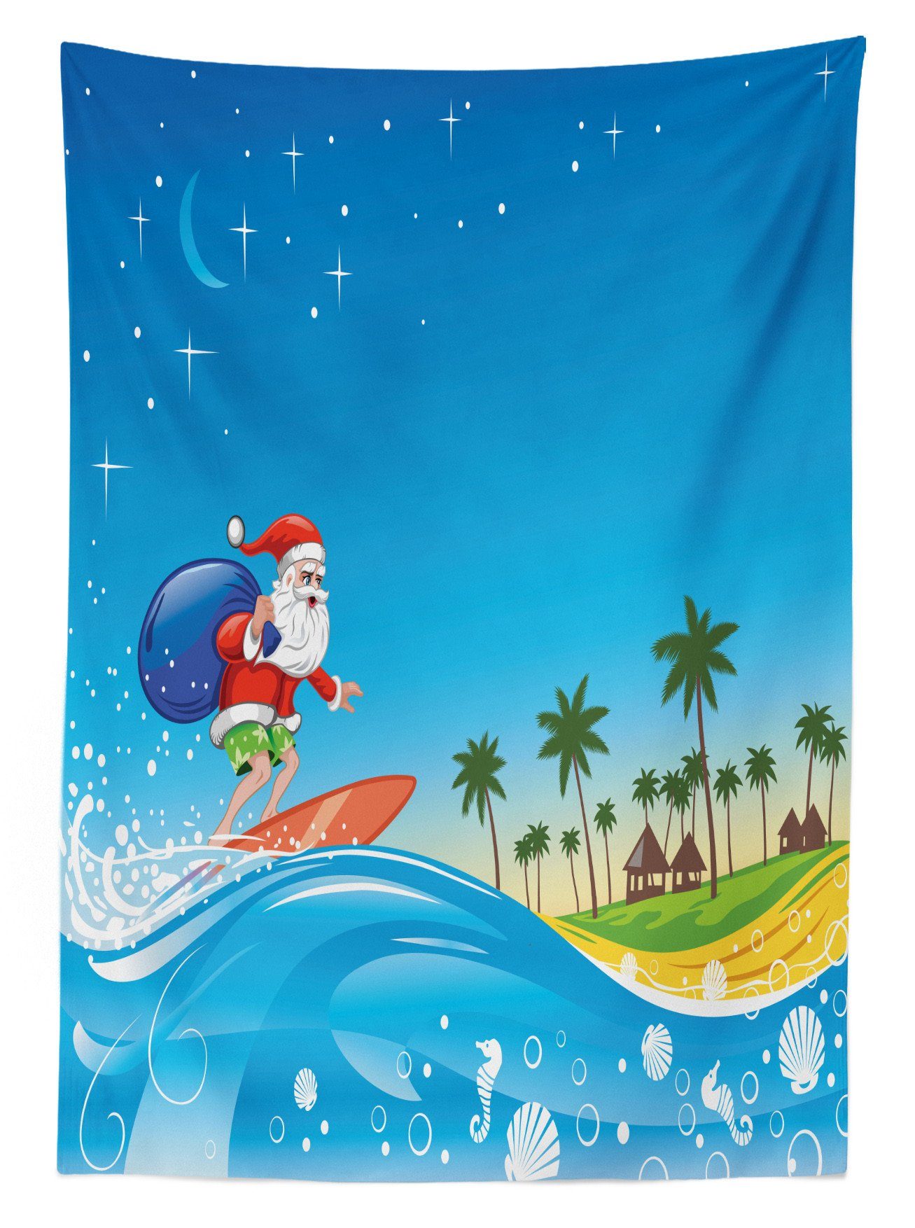Abakuhaus Tischdecke Weihnachten Für Waschbar Bereich Sankt surfen geeignet den Außen Strand Klare Farbfest Farben