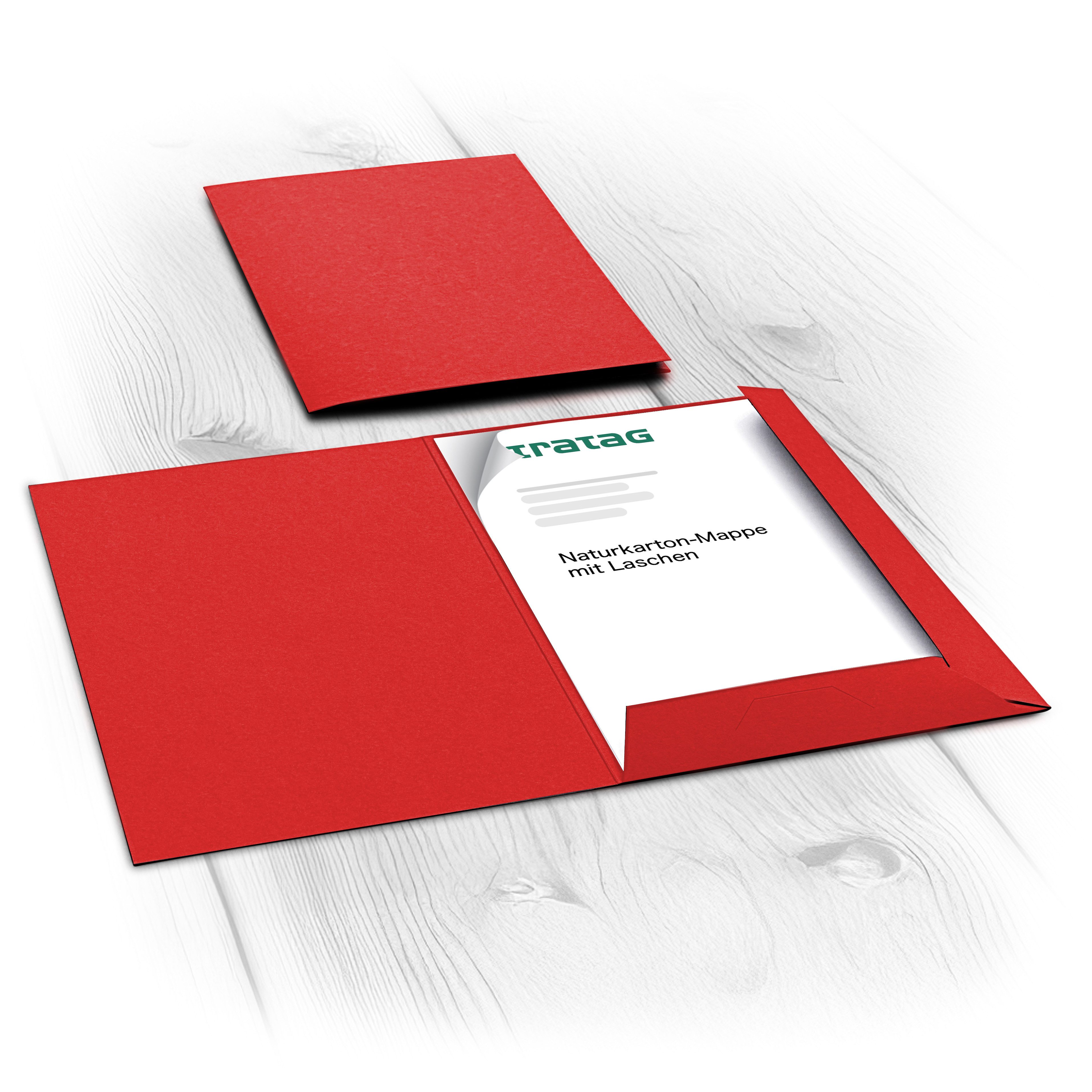 STRATAG Organisationsmappe 20 Stück Präsentationsmappen A4 mit Laschen & Visitenkartenschlitz (stabiler 350 g/m² Naturkarton, 20-St., vielseitig einsetzbar für Ihre Angebote, Exposés, Projekte, Reports), direkt vom Hersteller STRATAG