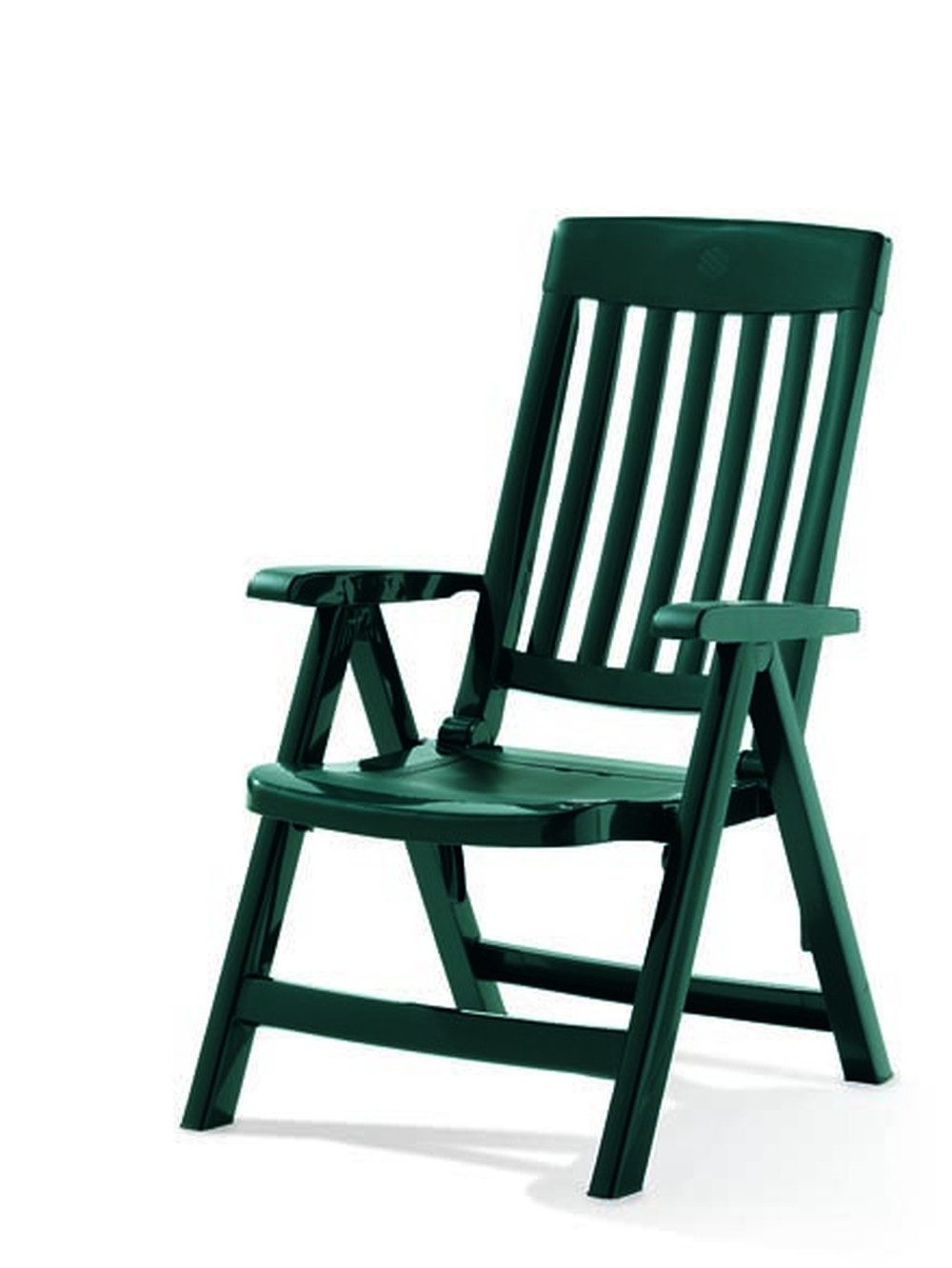 Klappstuhl in Smaragdgrün, Vollkunststoff - 67x106x62cm (BxHxT)