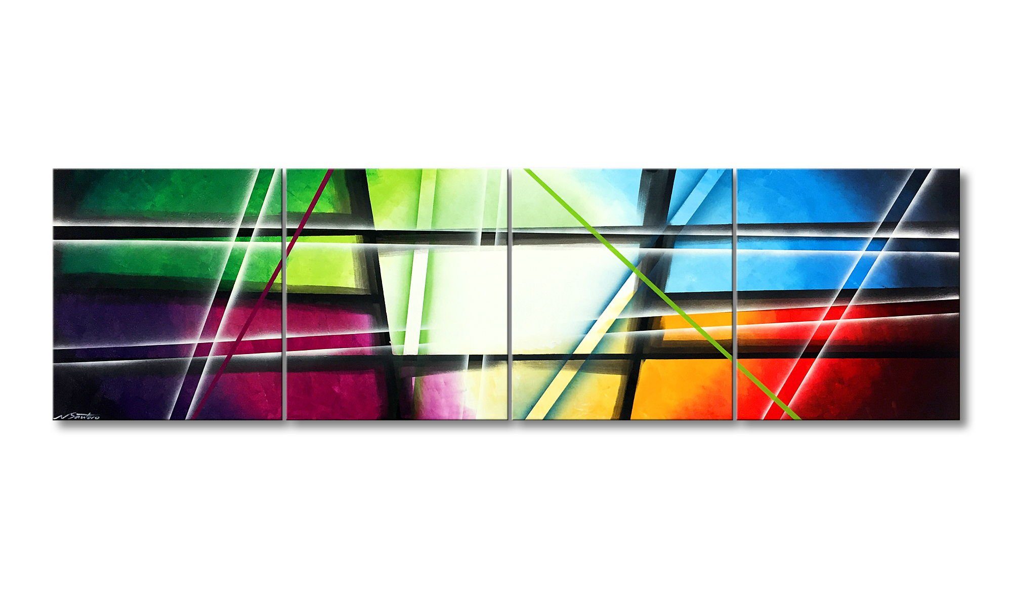 WandbilderXXL XXL-Wandbild Mixture 240 x 70 cm, Abstraktes Gemälde, handgemaltes Unikat