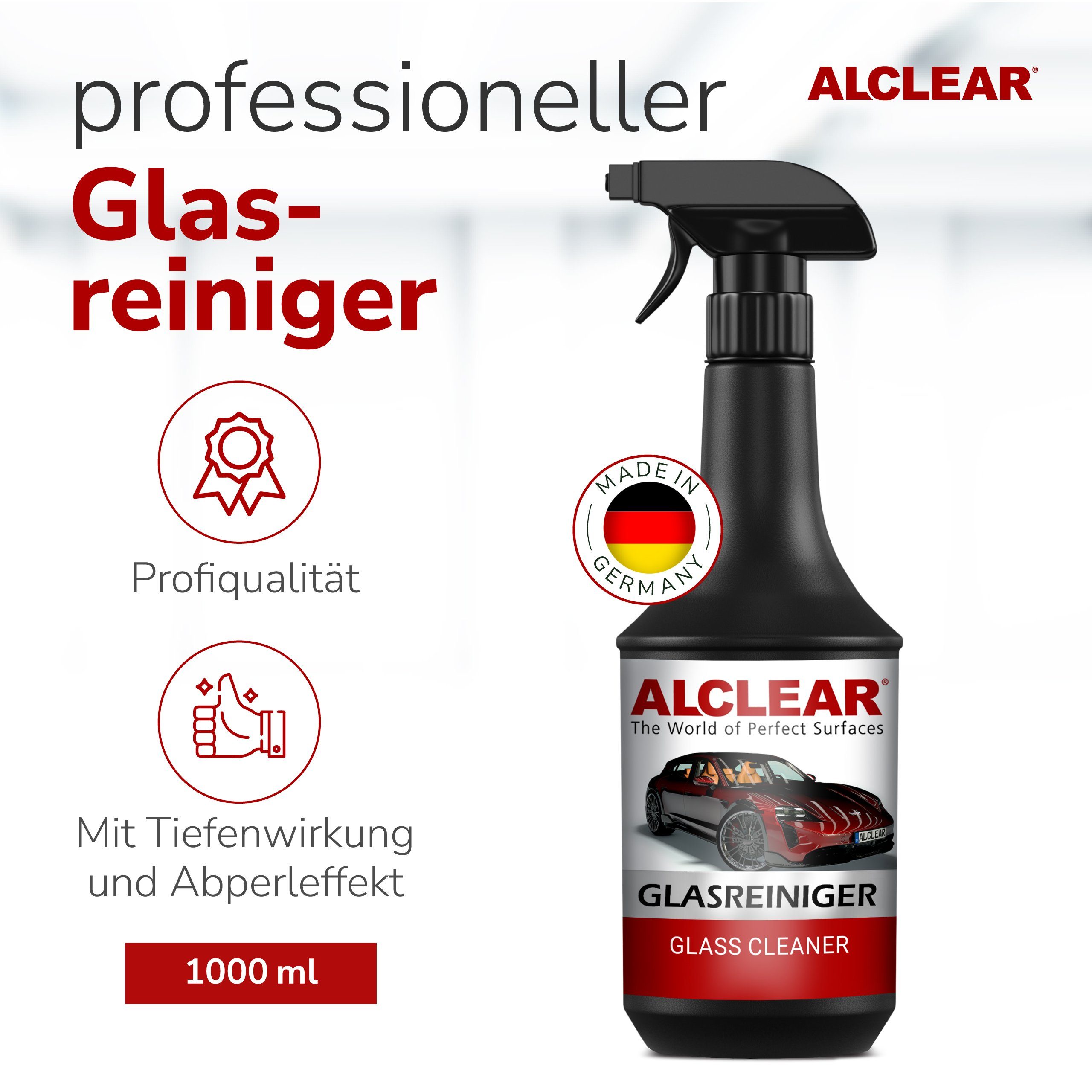 ALCLEAR 721GR Auto Glasreiniger Pkw Windschutzscheibe Autoscheibe Reiniger 1l Auto-Reinigungsmittel