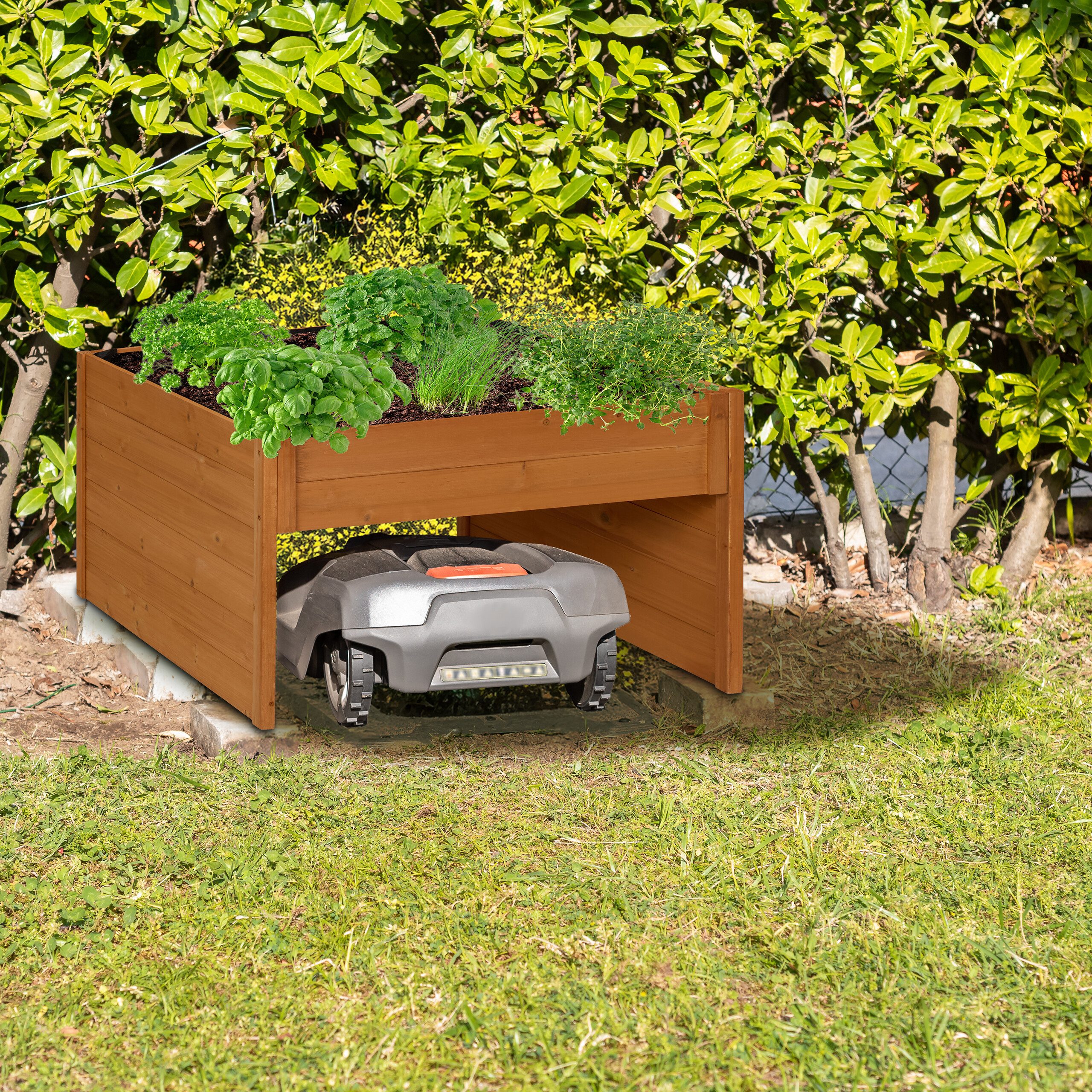 relaxdays Mähroboter-Garage mit Pflanzk...