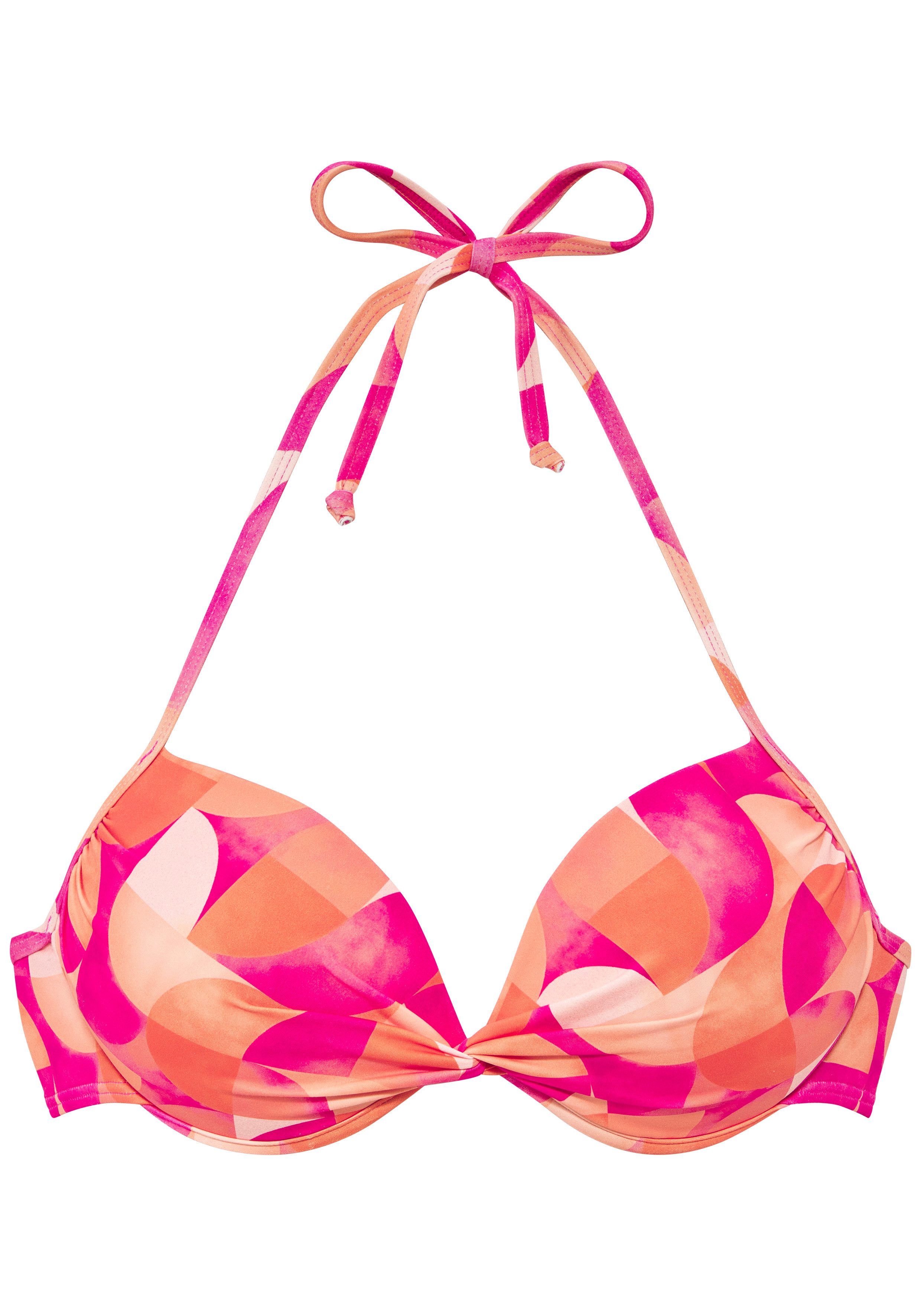 LASCANA Push-Up-Bikini-Top Tilly, mit modernem Allover-Print