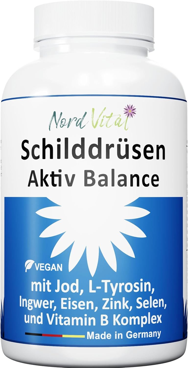 Nord Vital Thyroid Active Balance: Jod, Selen & L-Tyrosin. 180 Kapseln, 130 g