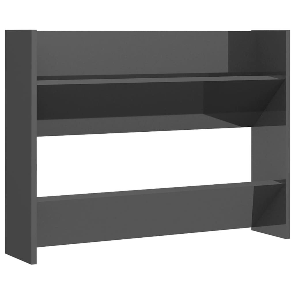 furnicato Hängeschuhschrank Wand-Schuhschrank Hochglanz-Grau 80x18x60 cm günstig online kaufen