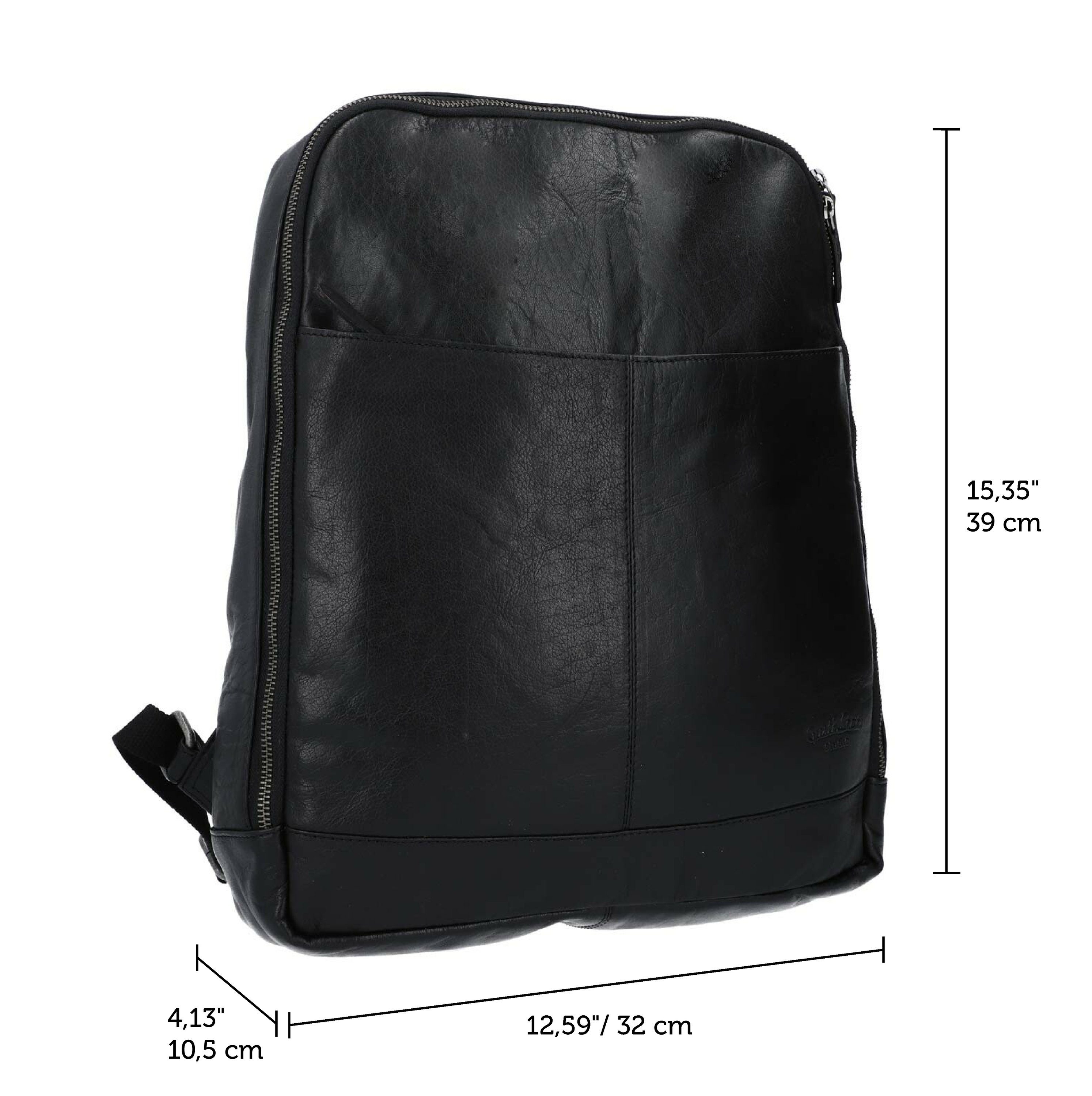 Gusti Fenno Leder Cityrucksack Schwarz