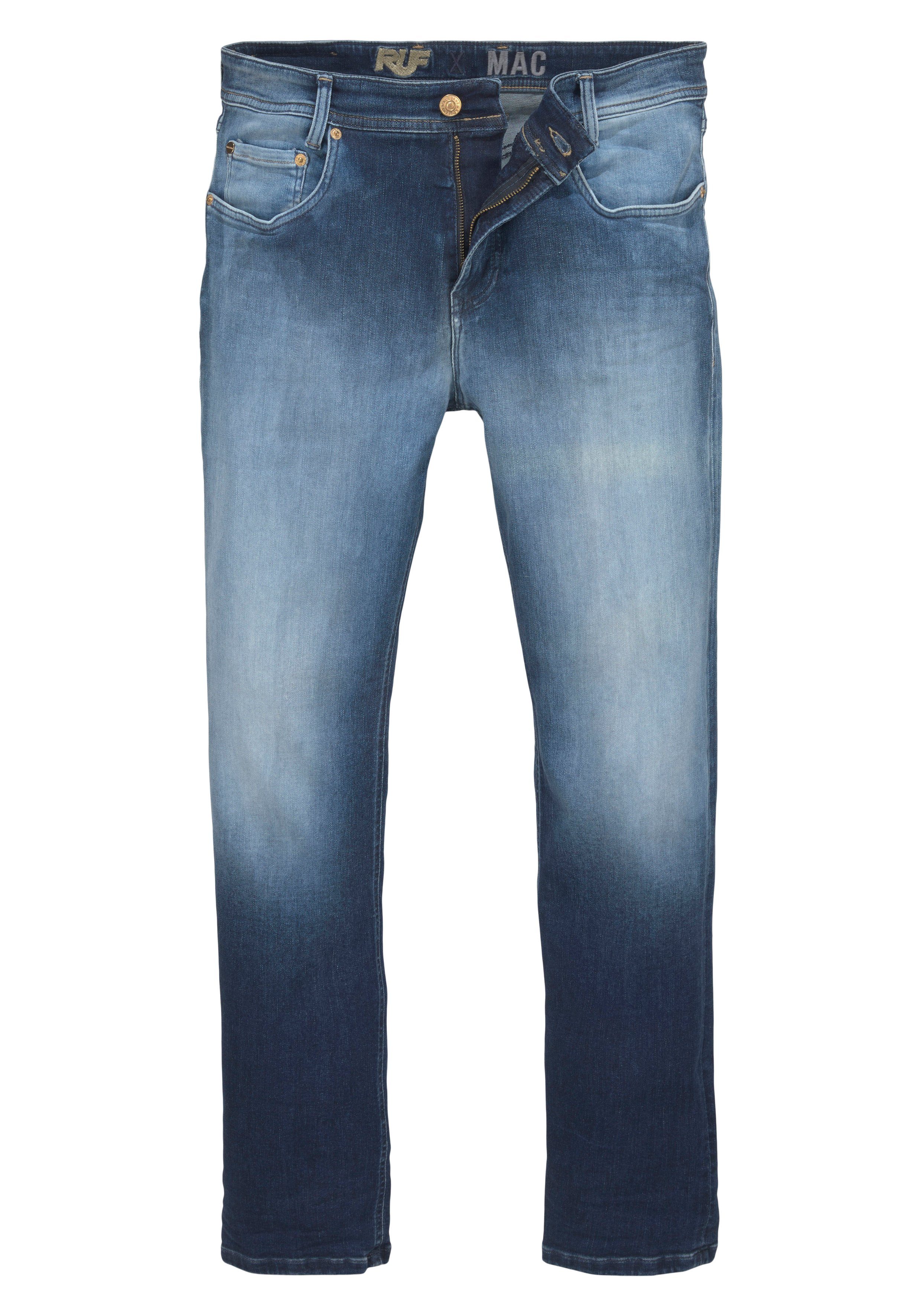 Straight-Jeans super elastisch 3D Flexx-Driver wash MAC authentic blue