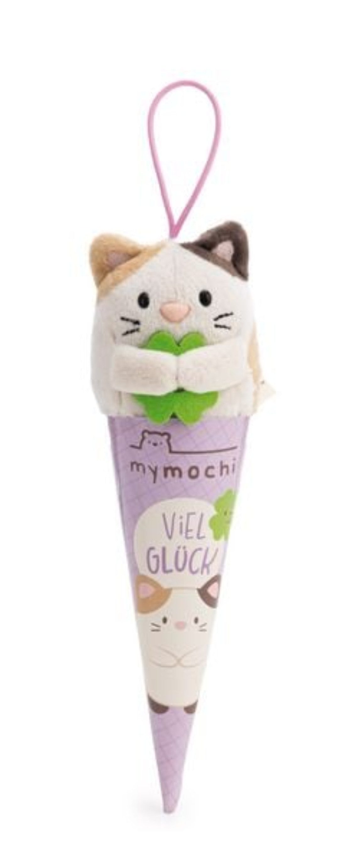 Nici Spiel NICI Schlüsselanhänger Katze Angy Kleeblatt beige 8 cm Geschenkbox