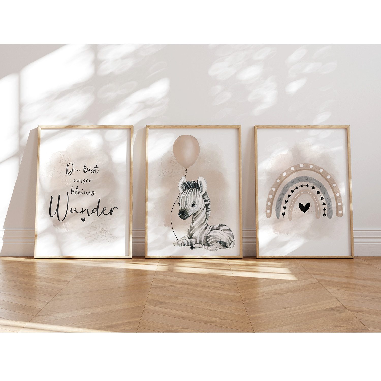 MeinBaby123® Poster Bilder Kinderzimmer, Poster Kinderzimmer Deko, Babyzimmer Deko, Spruch Wandbilder, Boho, Tiere