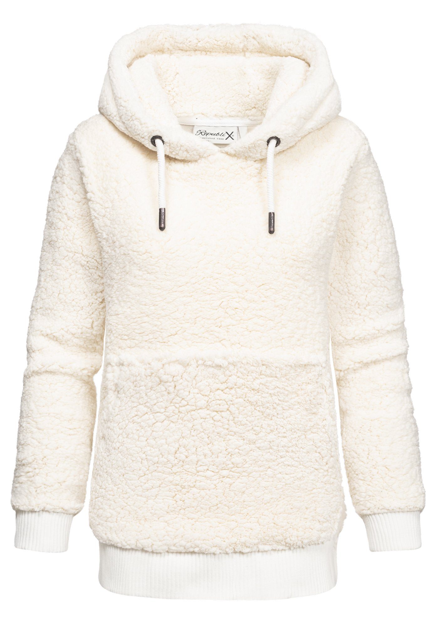 REPUBLIX Kapuzenpullover CHARLIZE Damen Teddy Sweatjacke Plüsch Hoodie Pullover Jacke