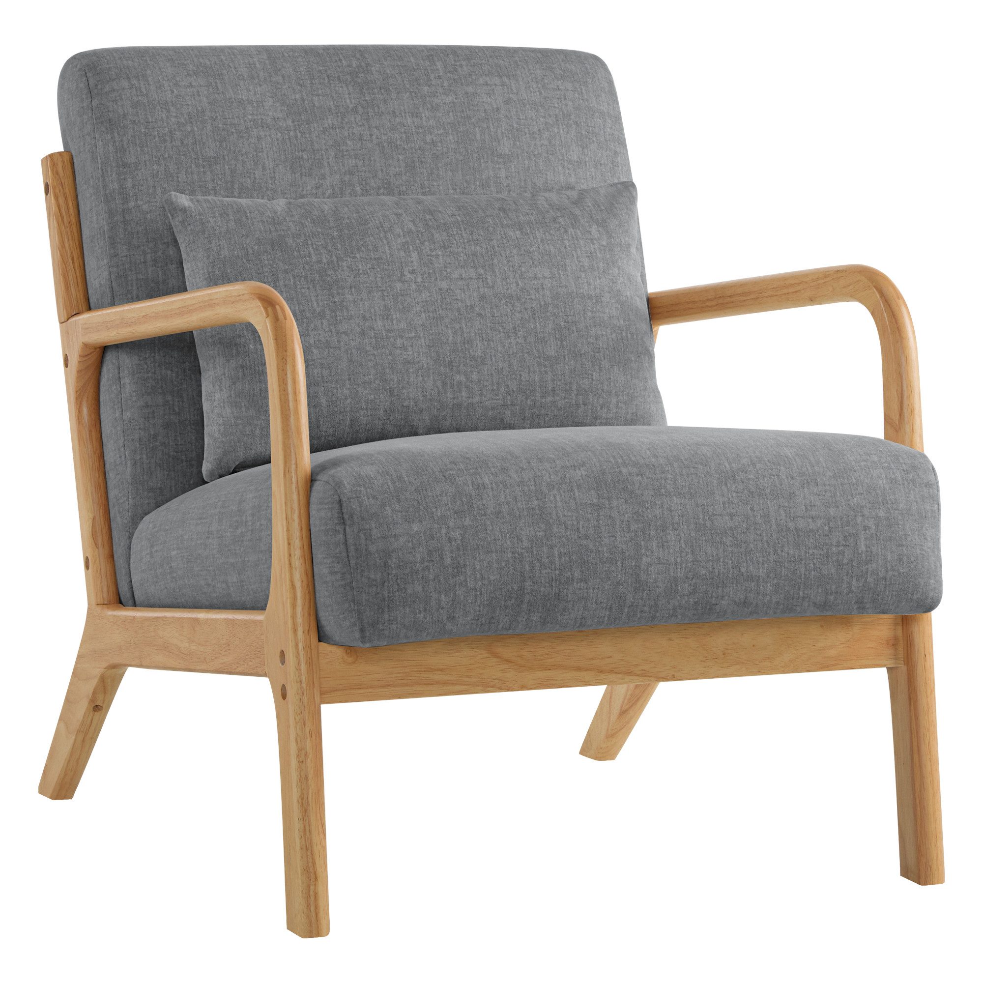 Aunekiv Sessel mit Kissen & Holzrahmen, Lesesessel, Mid-Century Sessel (1-St), Perfekt als Relaxsessel für Wohnzimmer und kleine Räume