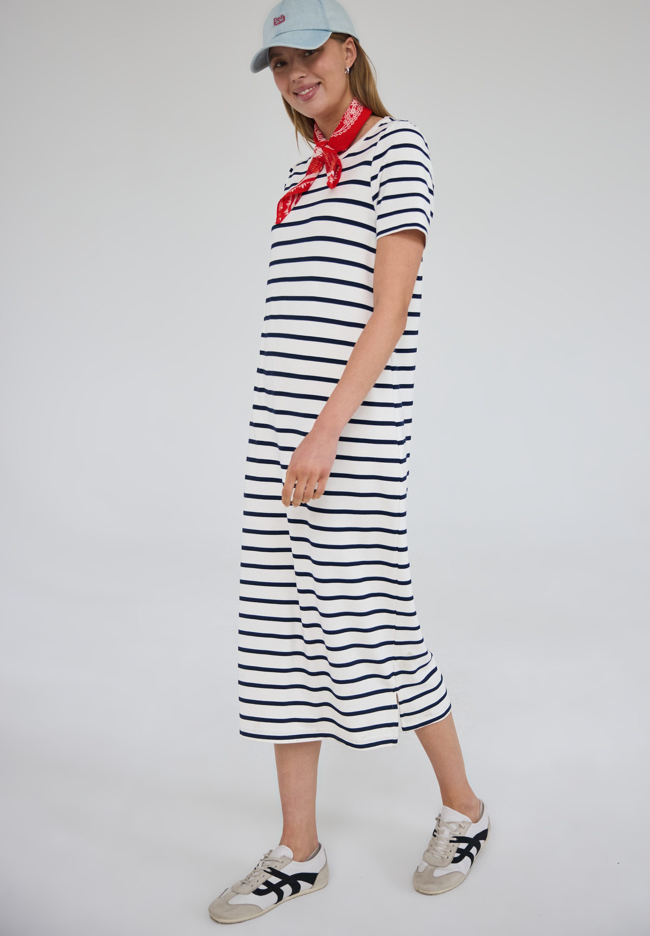 STREET ONE STUDIO Midikleid mit Rundhalsausschnitt
