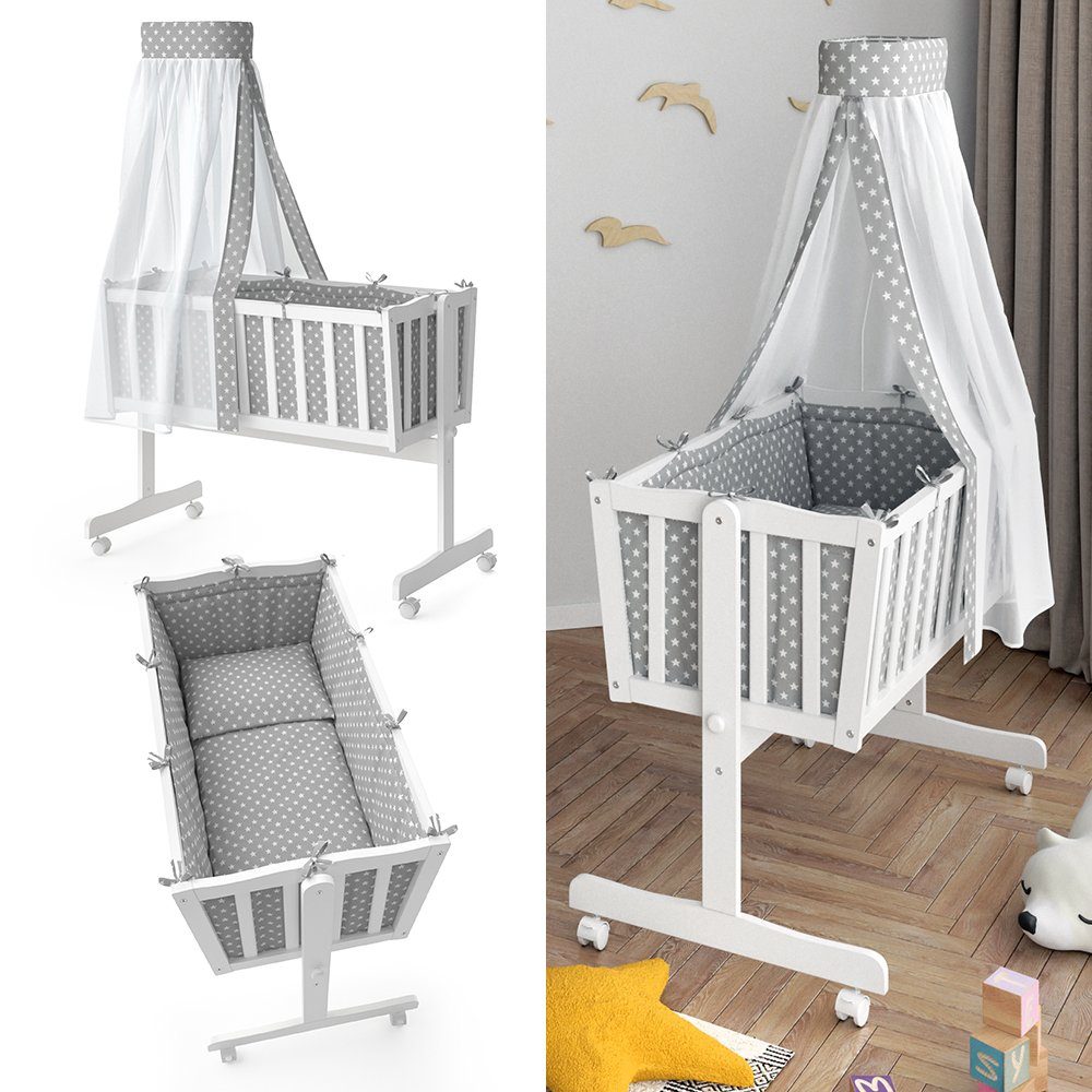 VitaliSpa® Babybett Noah, Weiß, 40x90 mit Rollen günstig online kaufen