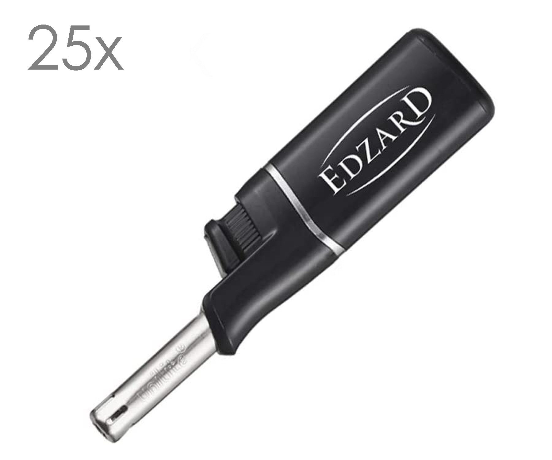 EDZARD Feuerzeug (25er-Set, 25), Mini-Stabfeuerzeug in schwarz