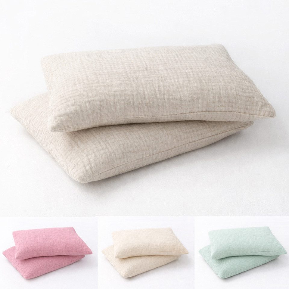 BABEES Kissenbezüge 2-er Set Kissenbezug 40x60 / 30x50 cm 100% Musselin Baumwolle 150 g/qm, Kissenbezüge Kissenhülle Kinderbettwäsche Kinderzimmer Creme Beige