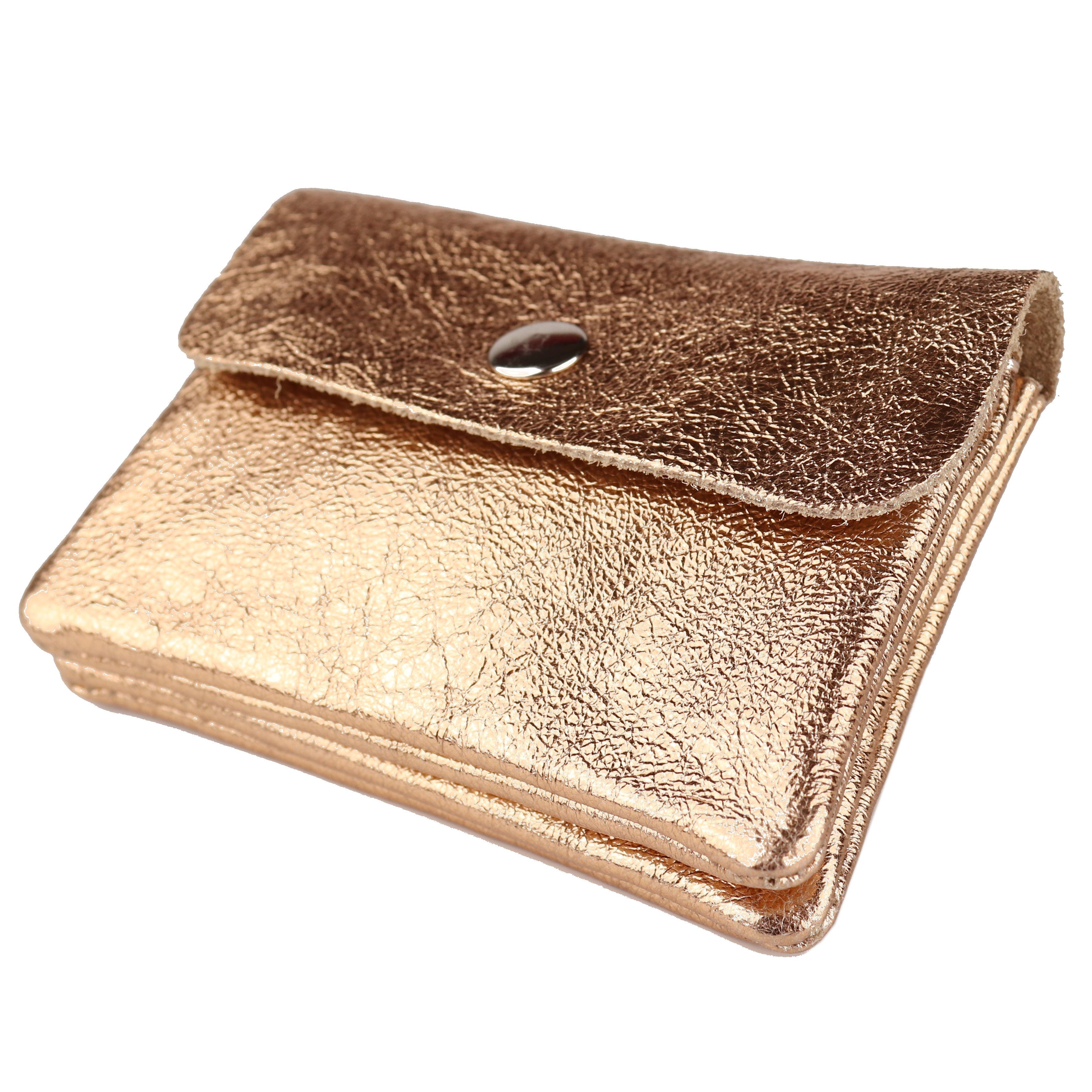 MIRROSI Mini Geldbörse Kleines Mittelgroßes Portemonnaie MADE IN ITALY Echtleder (11x8x2cm BxHxT), viele tolle Trendfarben zur Auswahl, leicht