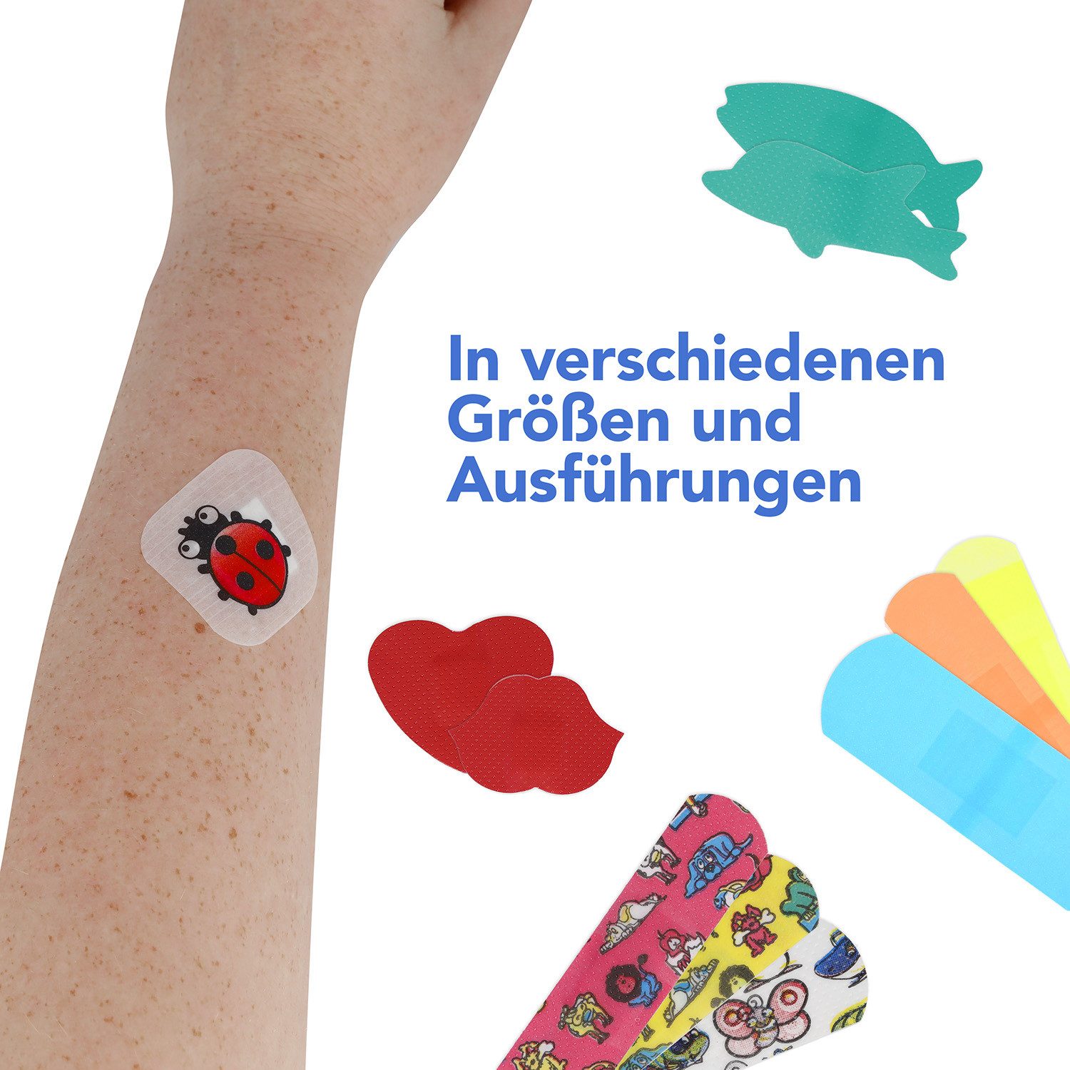 FIRST AID ONLY® Wundpflaster Kinderpflaster Set 45 Stück, Buntes Pflaster Set für Kinder (Vorratspack, 45 St), Sanft zur Haut