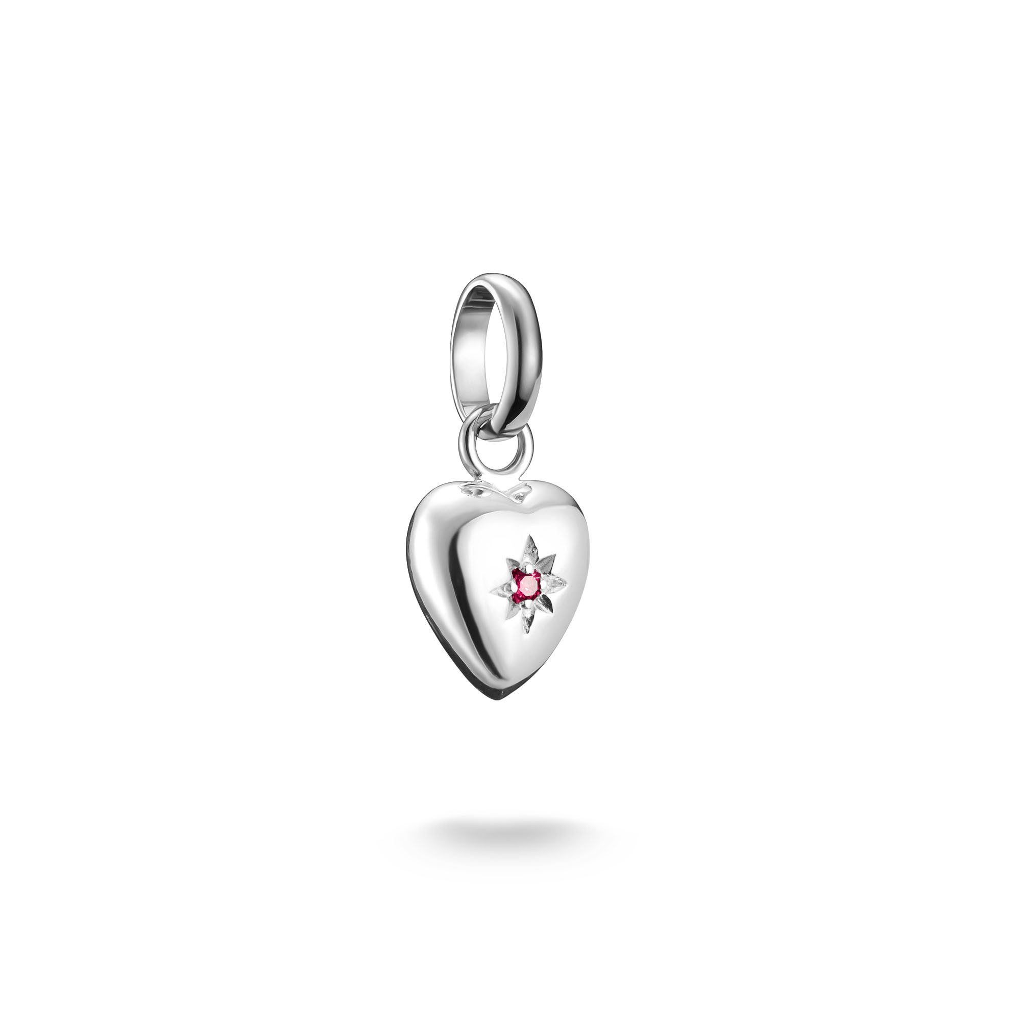 THOMAS SABO Charm Herz Charm Herz mit Stern - Connect, mit Rubin (synth), Zirkonia (synth)