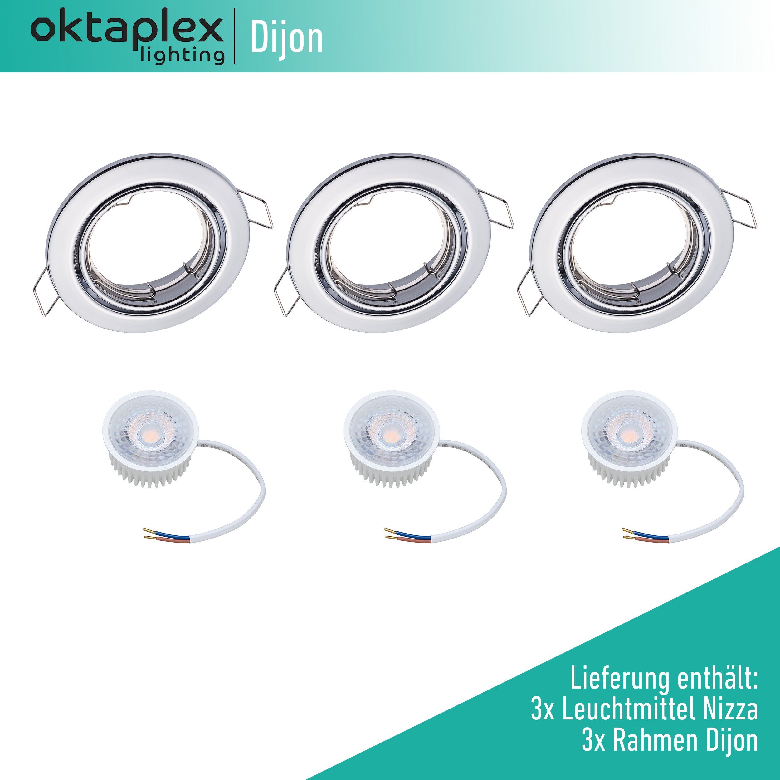 Oktaplex lighting LED Einbaustrahler 3 Stück günstig online kaufen