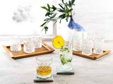 CreaTable Gläser-Set TIMELESS Trinkgläser, Glas, 4 Wassergläser, 4 Whiskygläser im Set