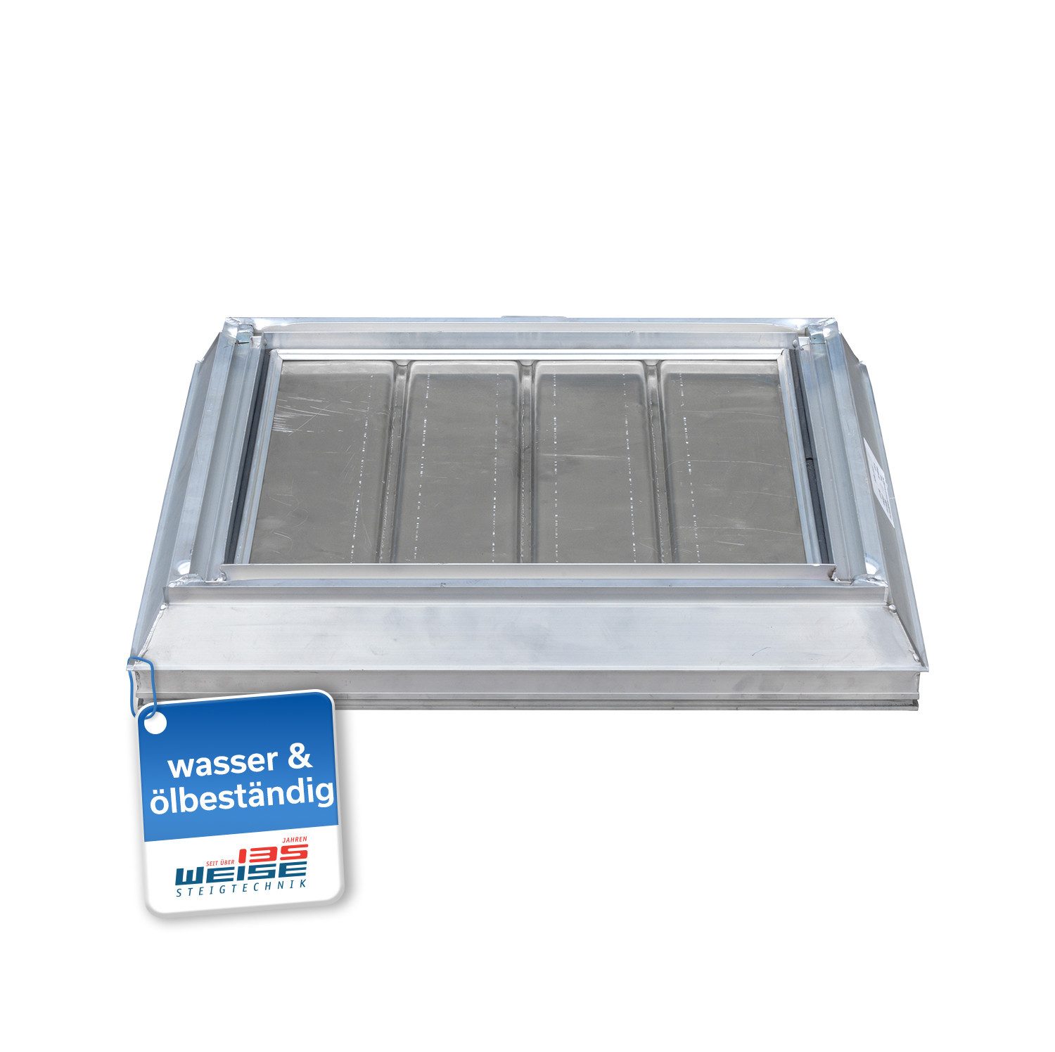 Weise Steigtechnik Lichtschachtaufsatz Schachtabdeckung mit Rahmen – gas- und geruchsdicht, wasser- und ölbeständige Gummidichtung, 53 x 53 cm Rahmenabmessung, für Putzschächte, Bodenöffnungen oder Kanäle